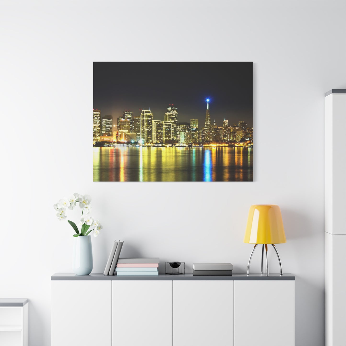 San Francisco Night Skyline Matte Canvas Print — Stretched 1.25"