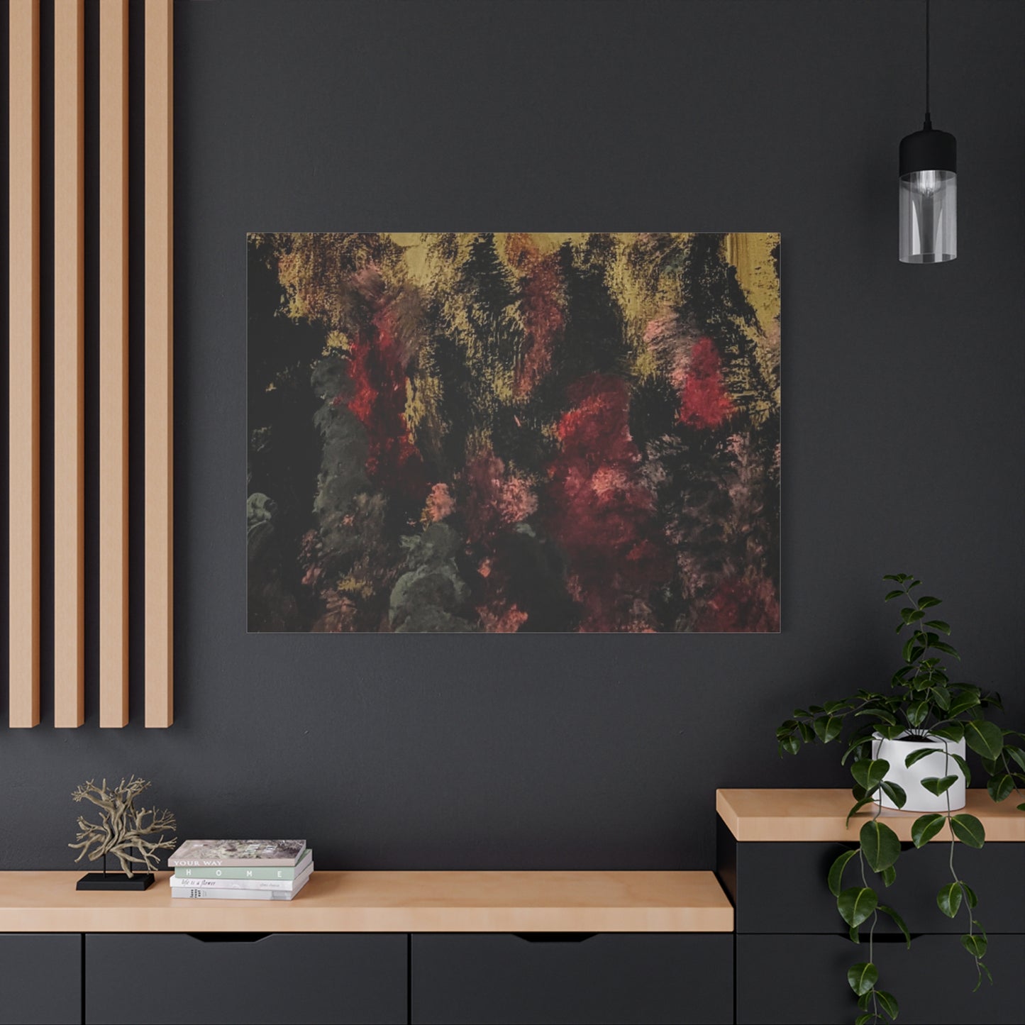 Autumn Forest Nightscape Matte Canvas Print — Stretched 1.25"