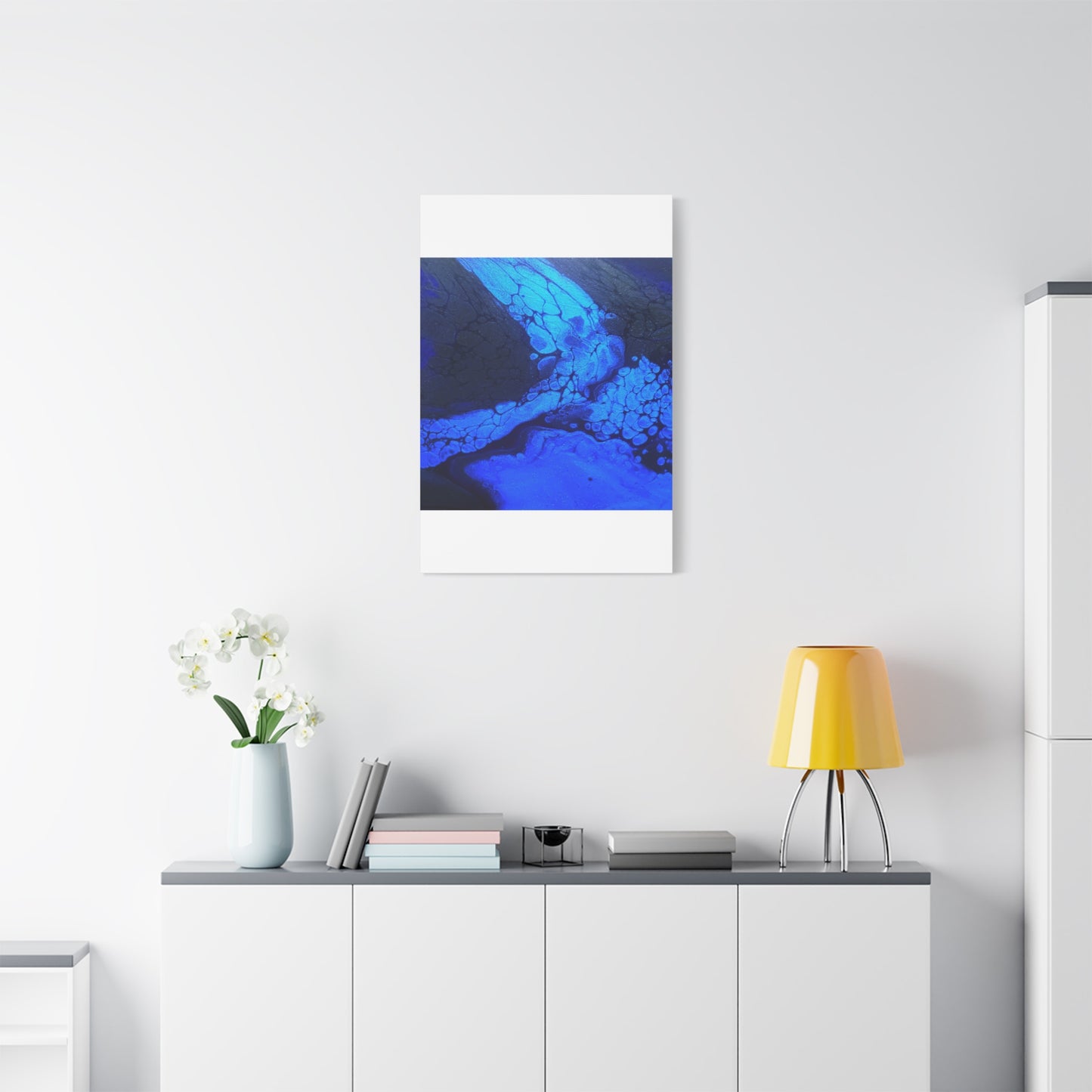 Abstract Blue Ocean Canvas Print — Matte Stretched Wall Art