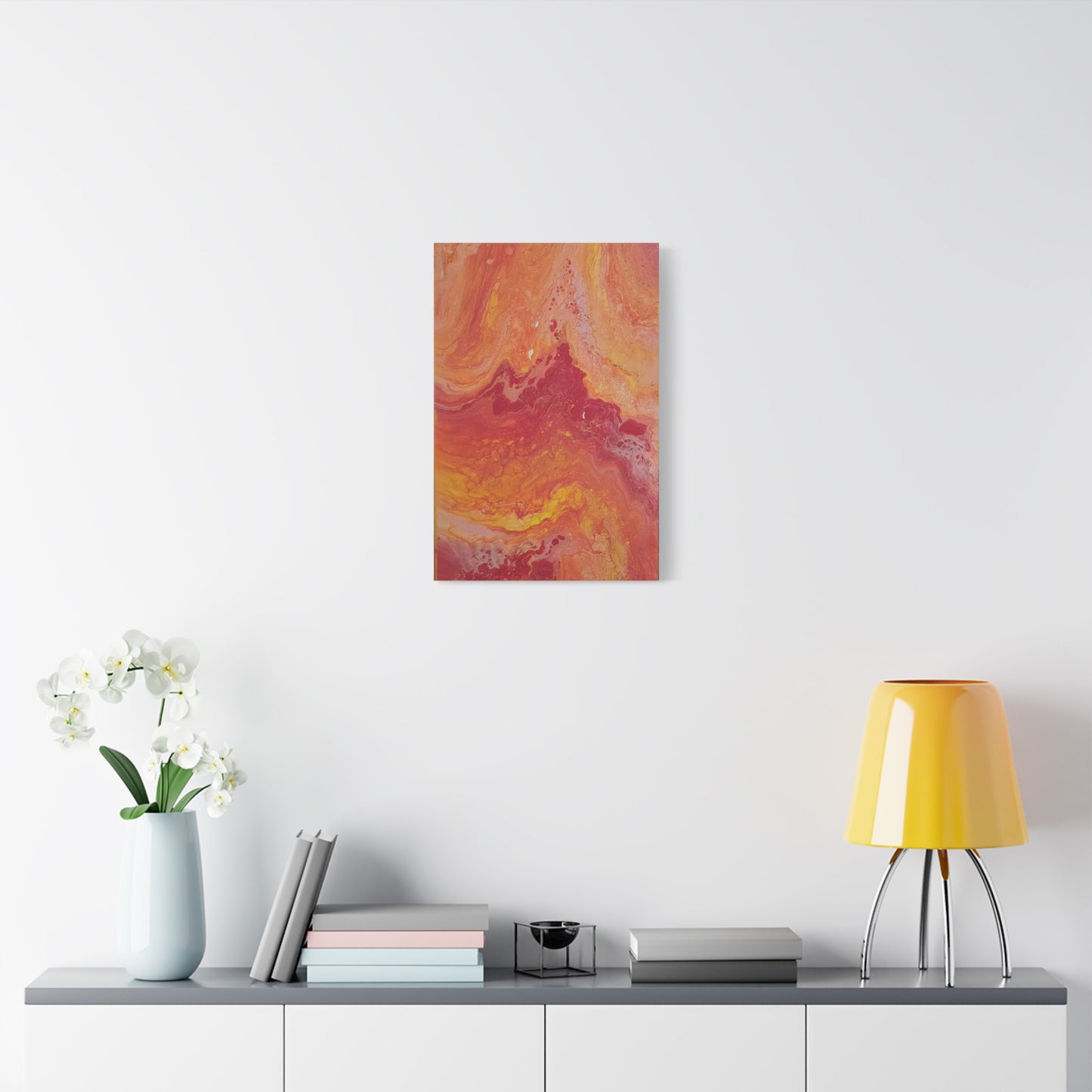 Abstract Pepto Popured - Sunset Swirl Matte Canvas Art - Stretched 1.25"