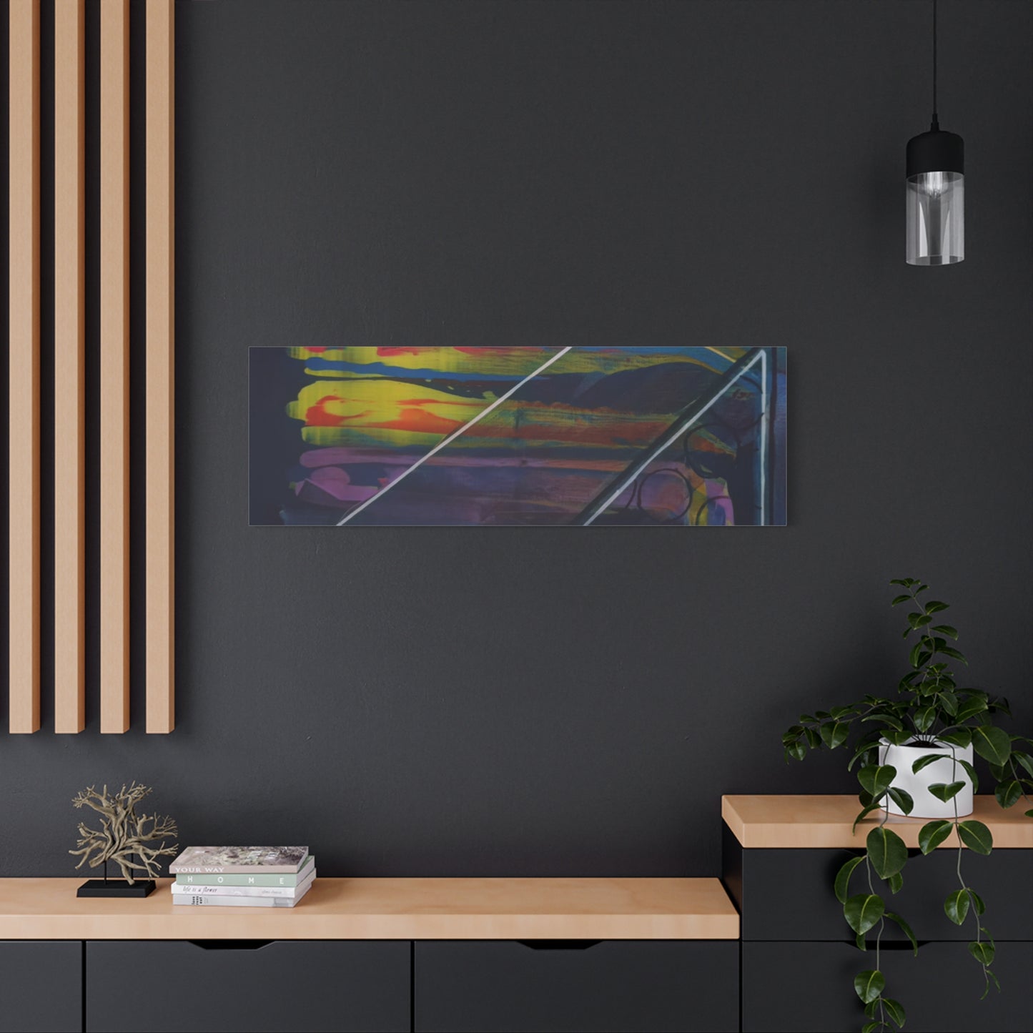 Abstract Geometric Canvas Art - 2025 astronomy – Colorful Drip Triangle Stretched Canvas