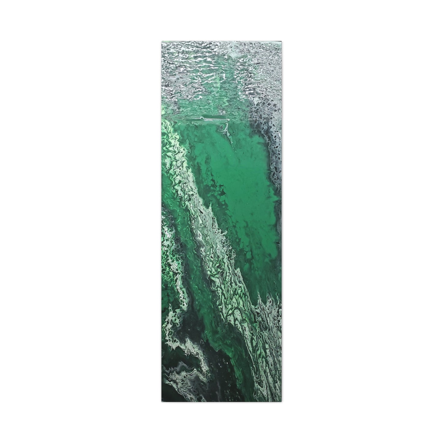 Emerald Wave Abstract Canvas Print — Matte Stretched Wall Art