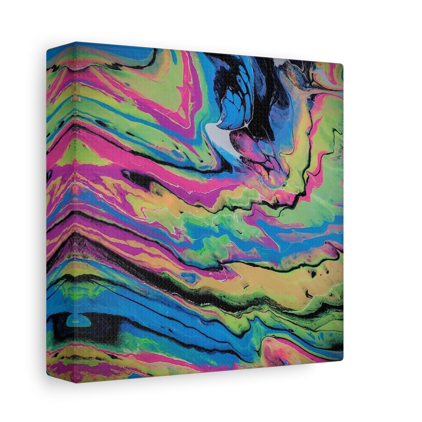 Abstract Neon Fluid Art Canvas Print — Vibrant Psychedelic Wall Decor