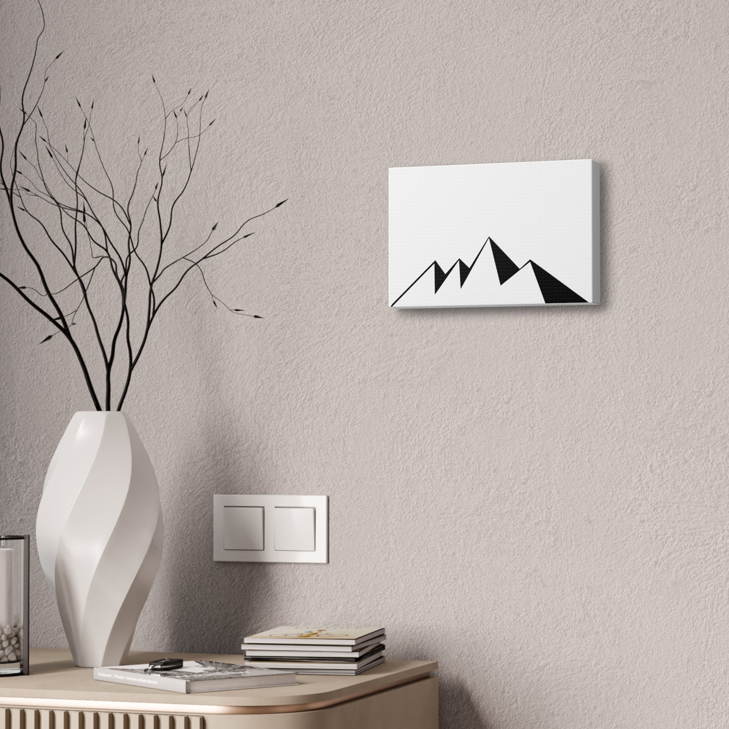 mountains001 - Modern Black Mountain Canvas Art