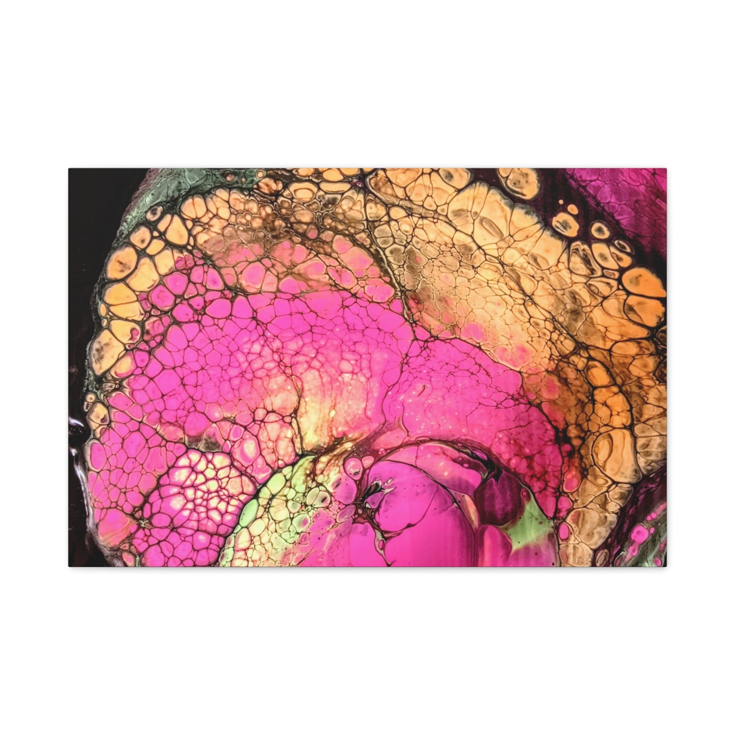 Abstract Pink & Gold Fluid Art Canvas