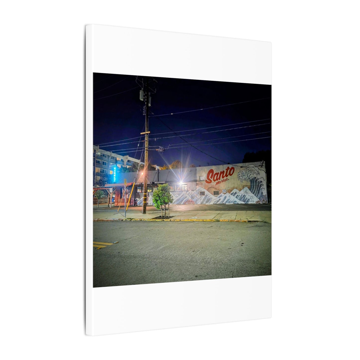 Santo Market Mural (7th&taylor)— Nighttime Urban Wall Art