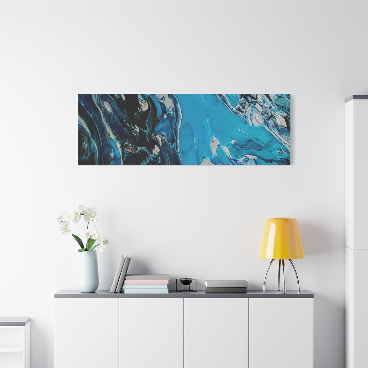 Blue Ocean Abstract Matte Canvas Print — Stretched Wall Art