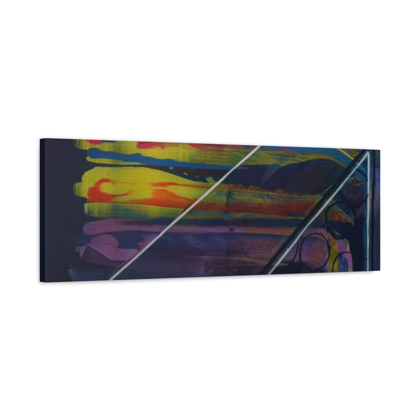 Abstract Geometric Canvas Art - 2025 astronomy – Colorful Drip Triangle Stretched Canvas