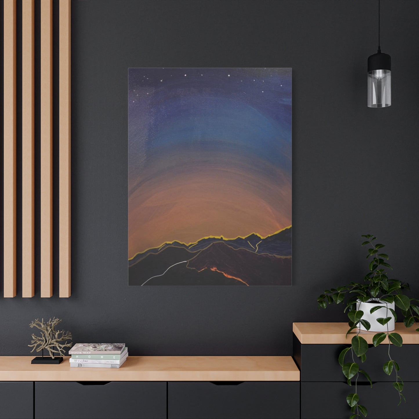 Sunset Mountain Canvas Wall Art - first light — Matte Stretched Landscape Print