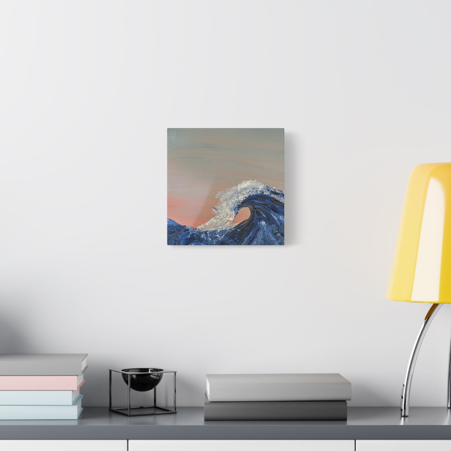 California_Coast - Ocean Wave Canvas Art — Blue Wave Seascape Matte Stretched Canvas