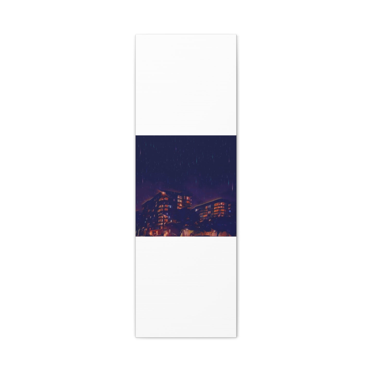 Neon Percipitation @ night - Canvas Print — Moody Urban Wall Art