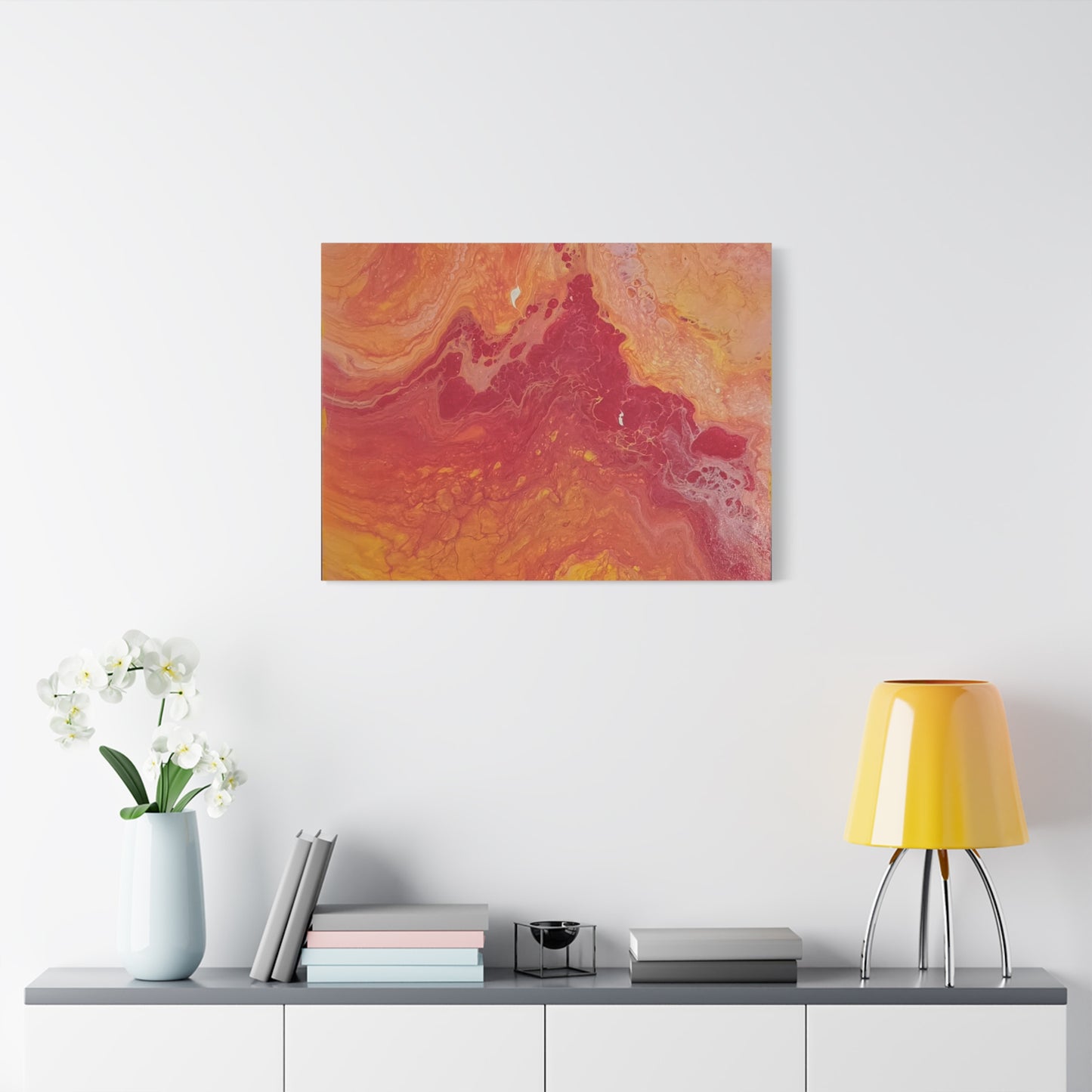 Abstract Pepto Popured - Sunset Swirl Matte Canvas Art - Stretched 1.25"