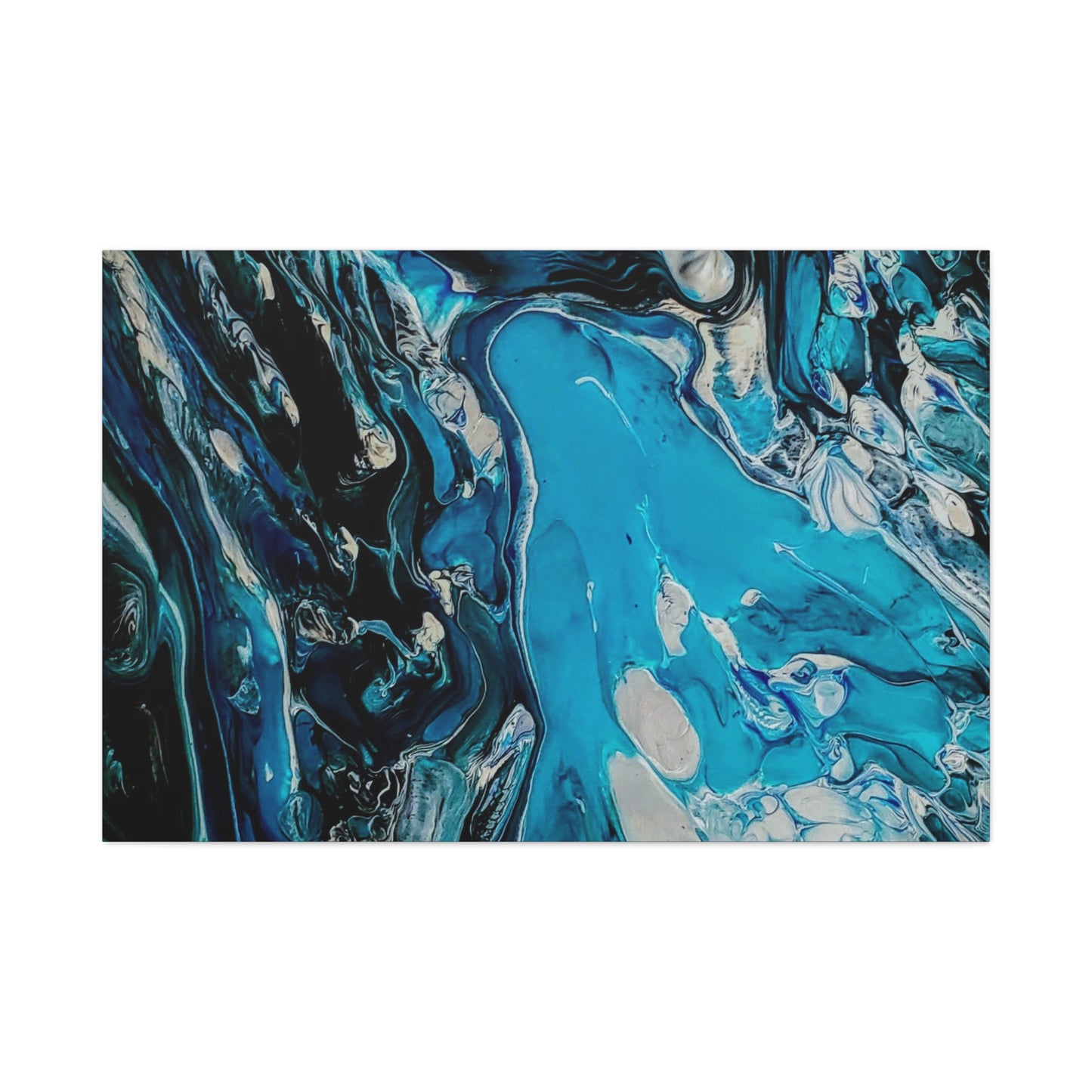 Blue Ocean Abstract Matte Canvas Print — Stretched Wall Art