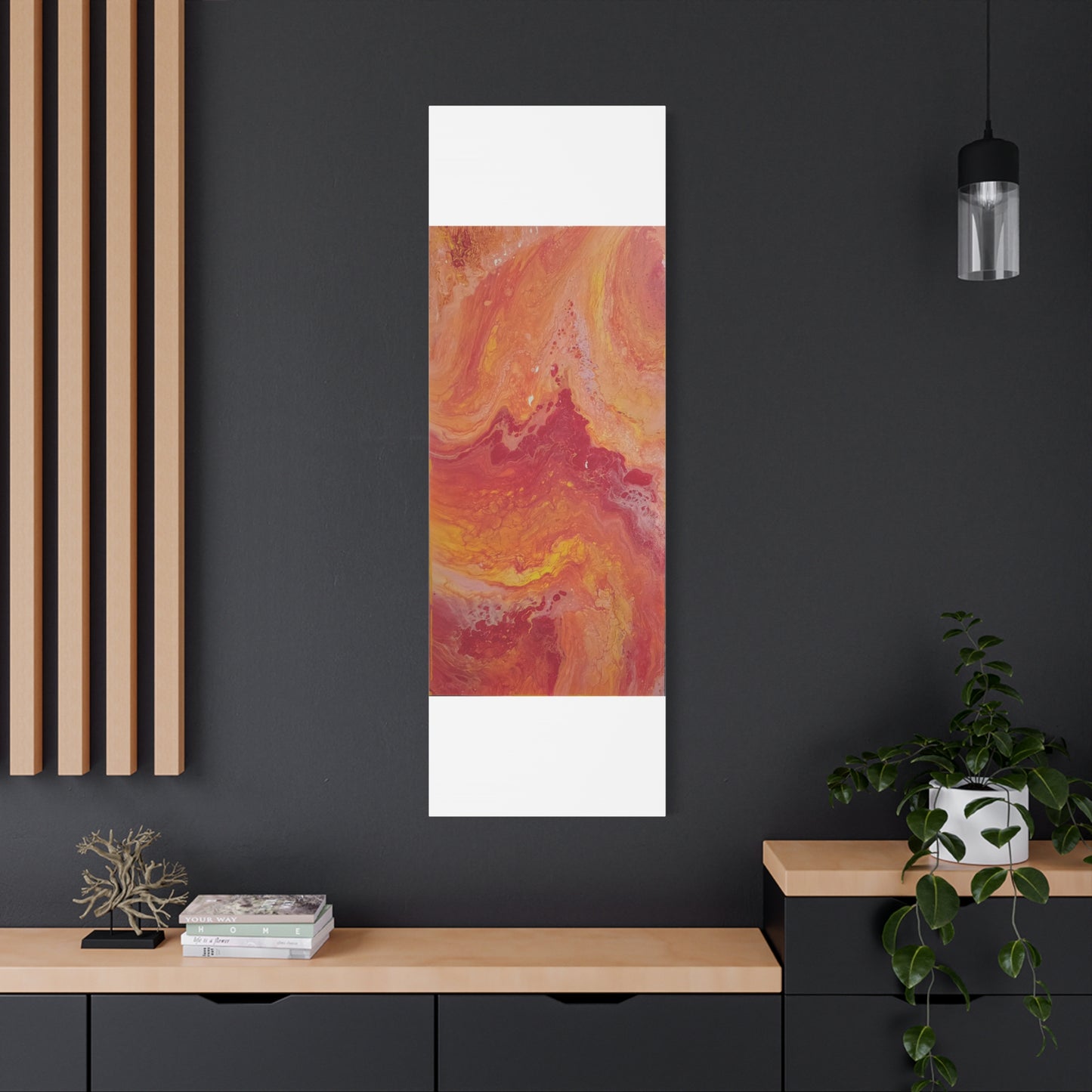 Abstract Pepto Popured - Sunset Swirl Matte Canvas Art - Stretched 1.25"