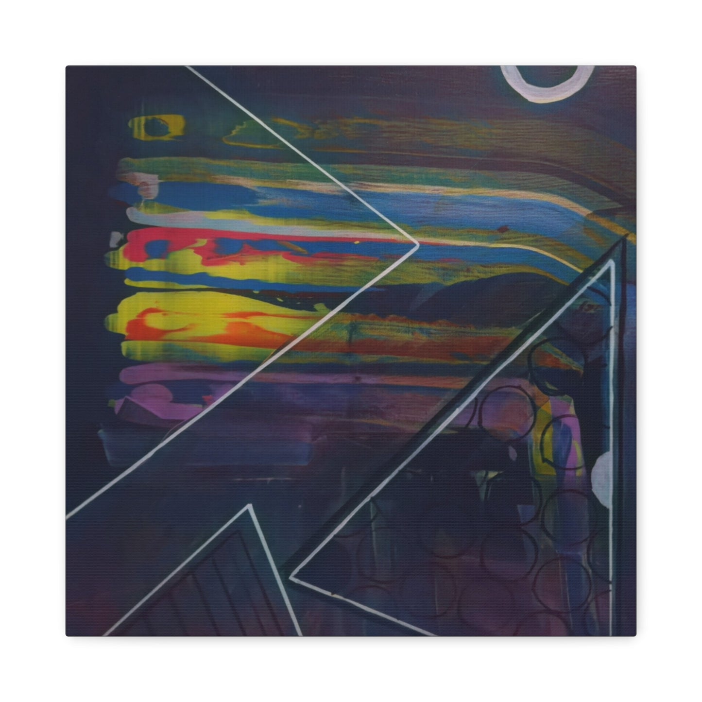Abstract Geometric Canvas Art - 2025 astronomy – Colorful Drip Triangle Stretched Canvas