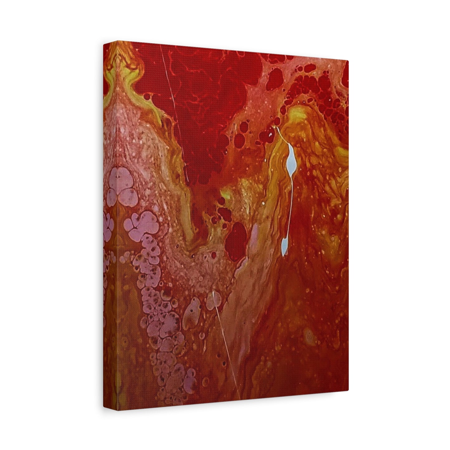 Abstract Red Fluid Art Canvas Print — Matte Stretched Wall Art