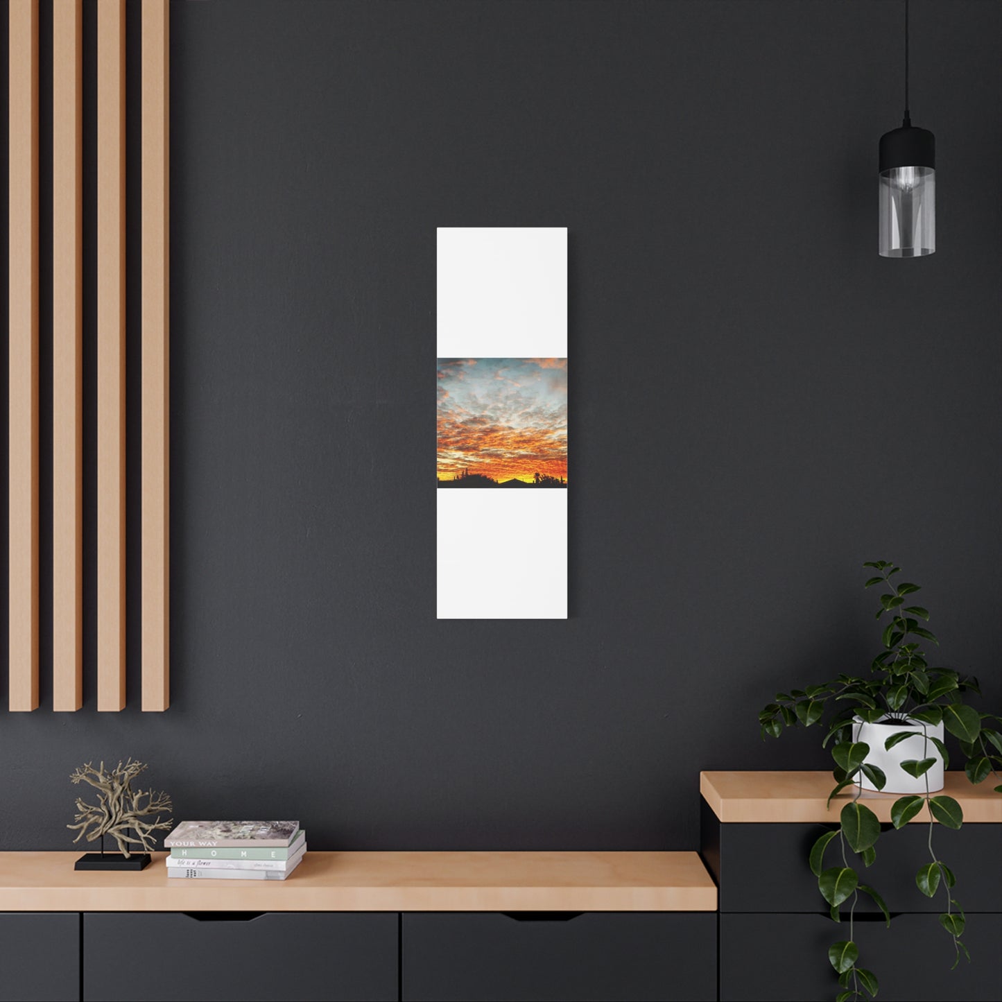 Sunset Sky Canvas Print — Orange Cloudscape Matte Stretched Wall Art