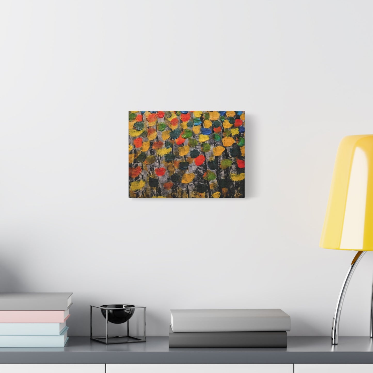 birch trees with color strokes - Abstract Color Bloom Matte Canvas Wall Art — Stretched 1.25"