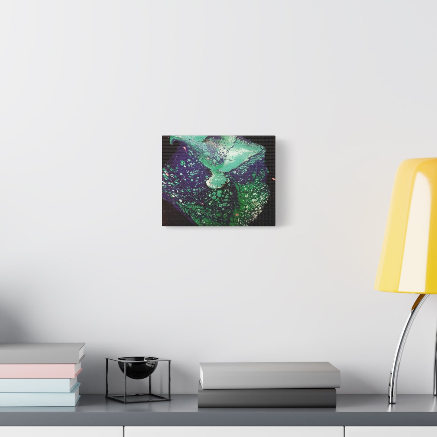 Abstract Green & Teal Fluid Art Canvas Print - Matte Stretched Wall Art