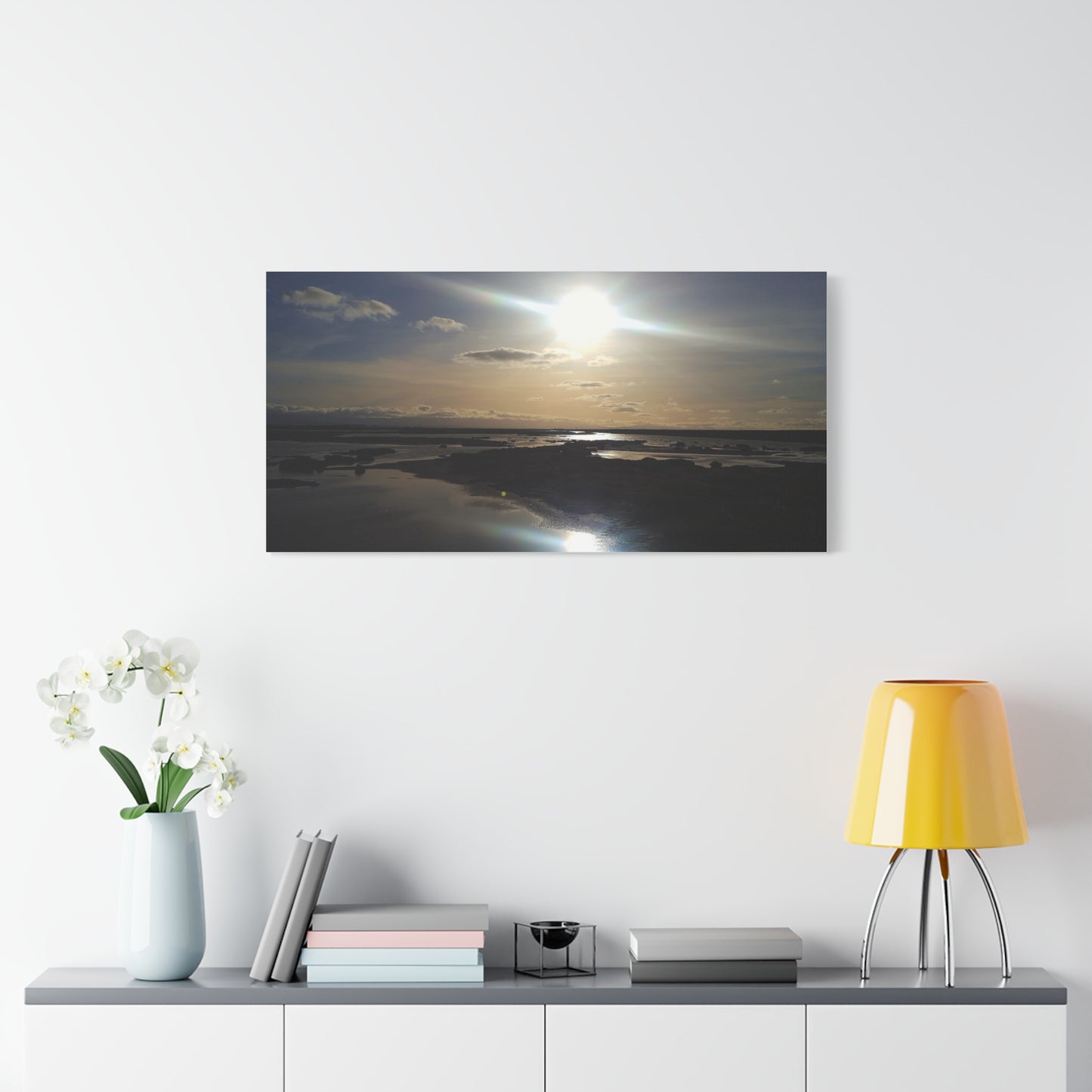Don Edwards wildlife preserve - Reflection Canvas Wall Art — Coastal Landscape Print