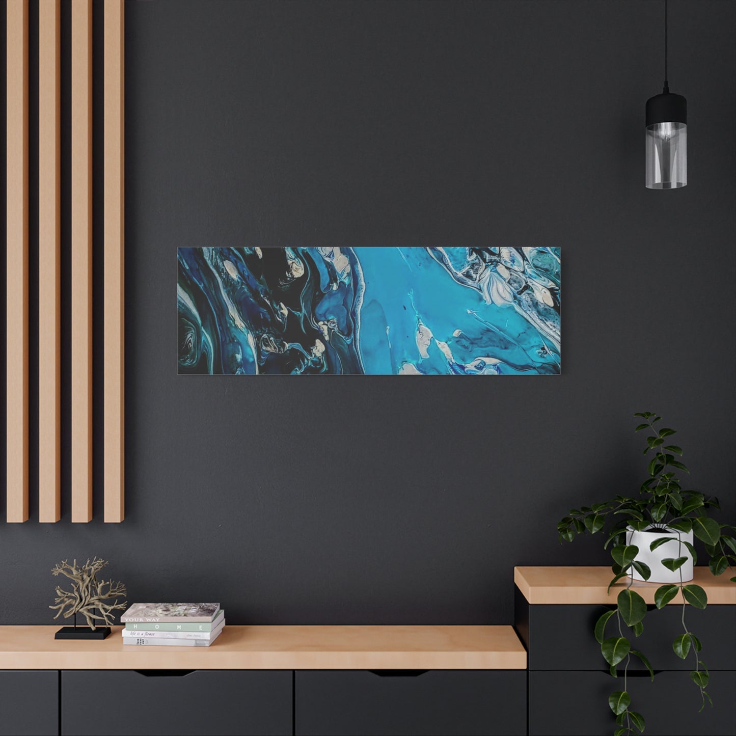 Blue Ocean Abstract Matte Canvas Print — Stretched Wall Art