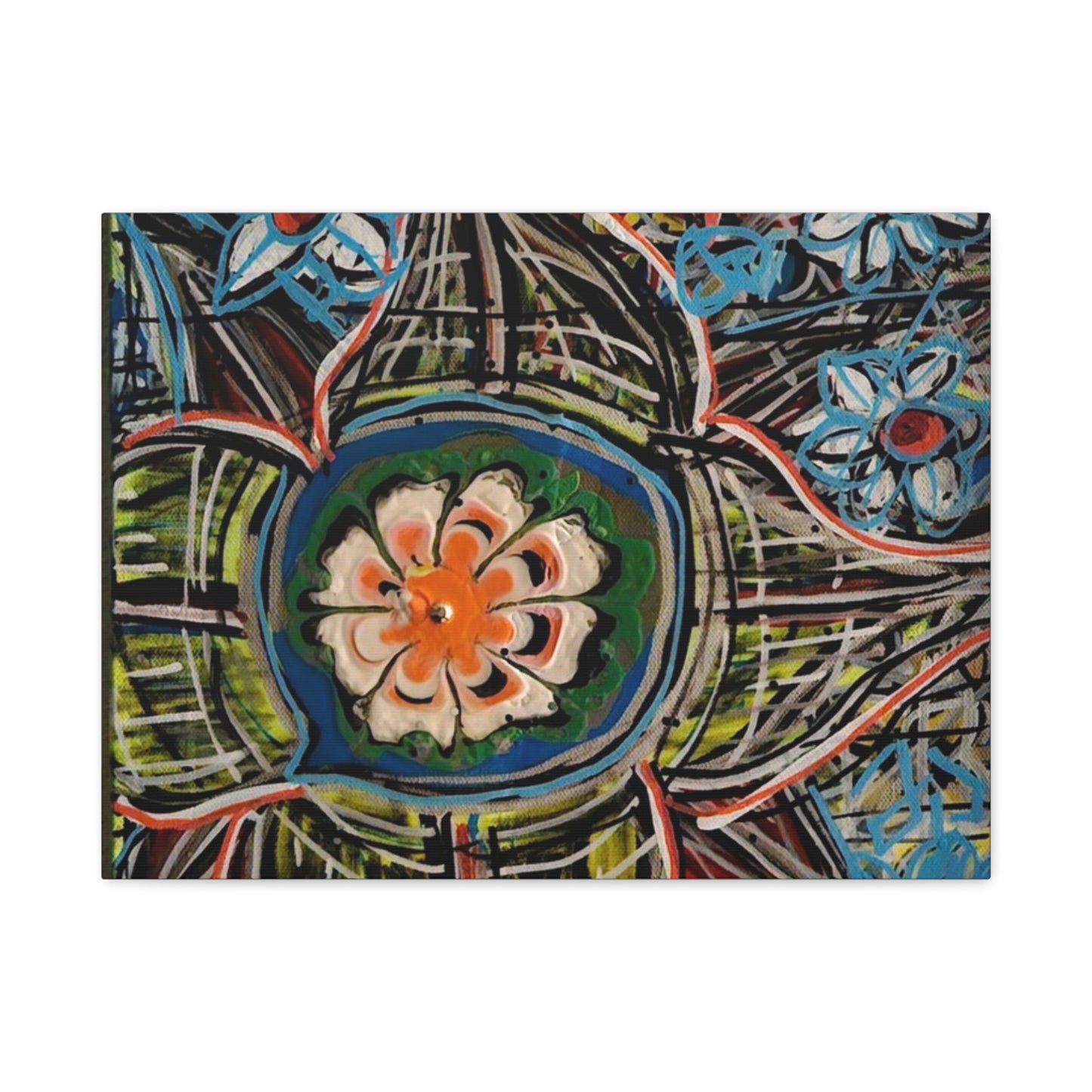 urban_gardening_02 - Abstract Floral Mandala Matte Canvas Print (Stretched 1.25")
