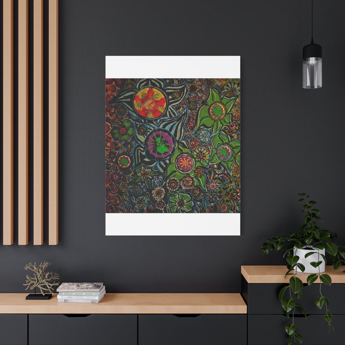 Urban_gardening-03 - Psychedelic Floral Canvas Print — Vibrant Abstract Garden Wall Art