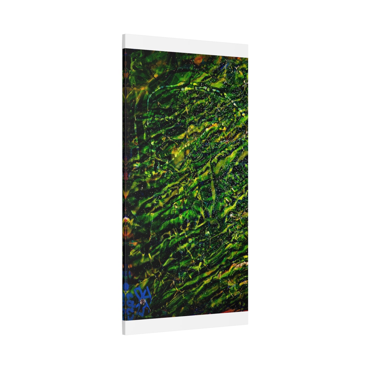 Confessions - Abstract Green Texture Canvas - Matte Stretched Wall Art
