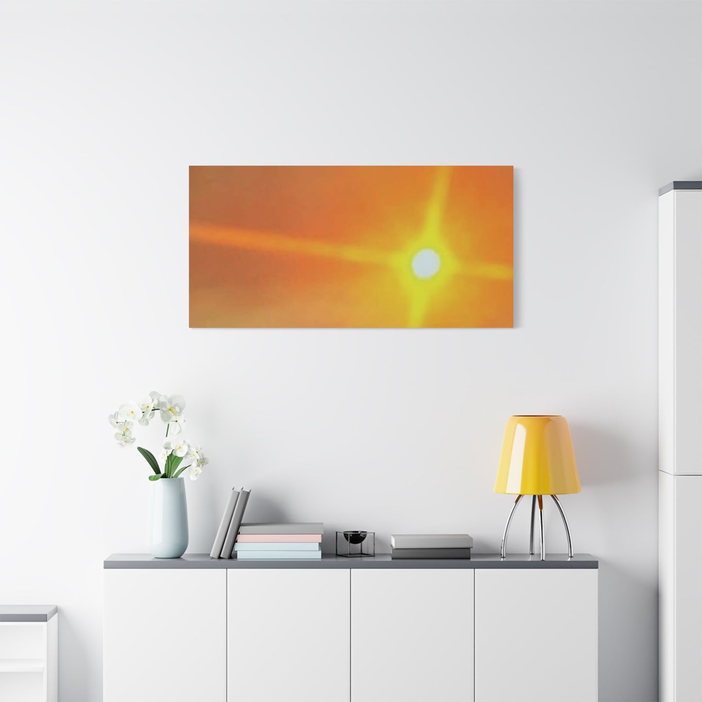 Sunburst Sunset Canvas Print — Warm Abstract Wall Art