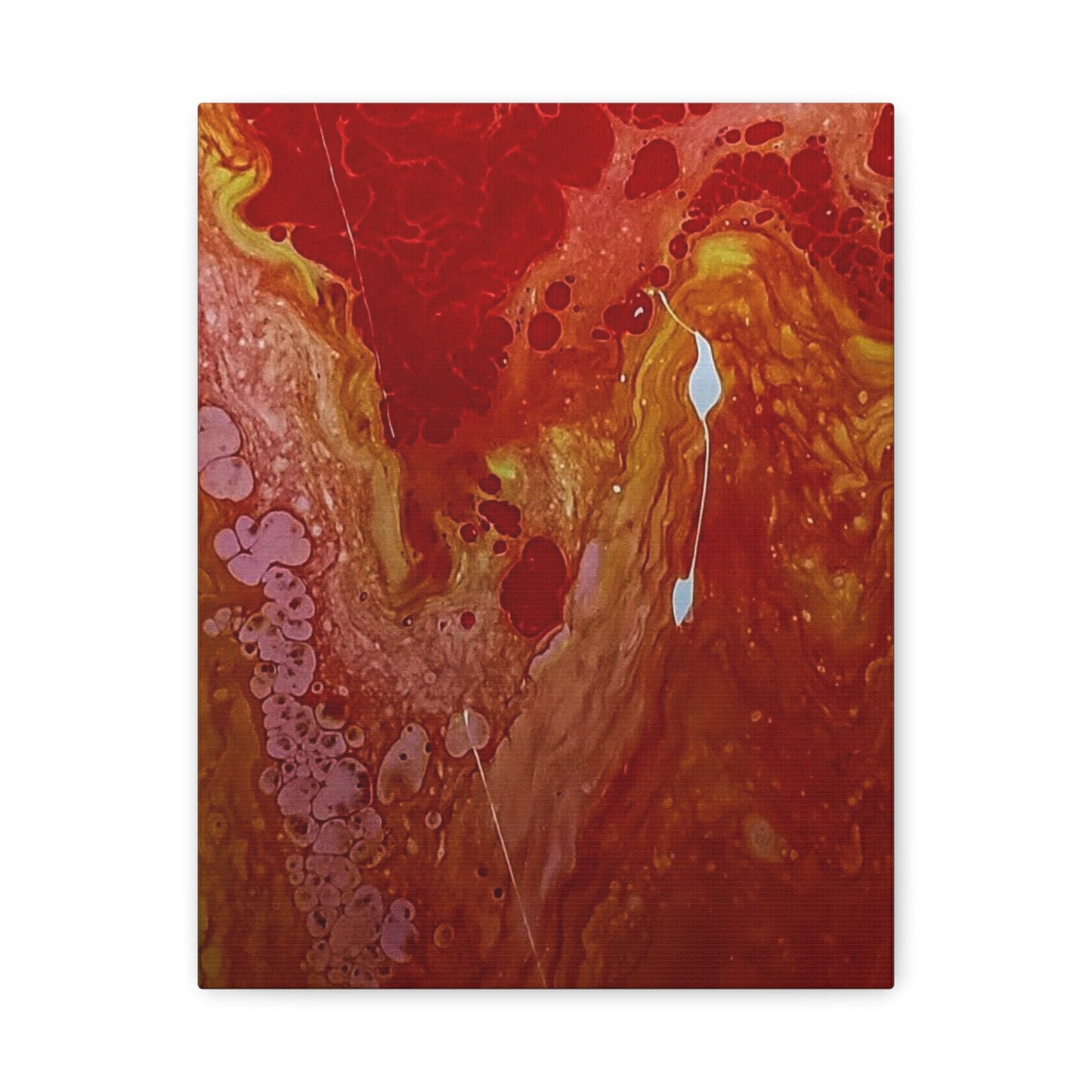 Abstract Red Fluid Art Canvas Print — Matte Stretched Wall Art