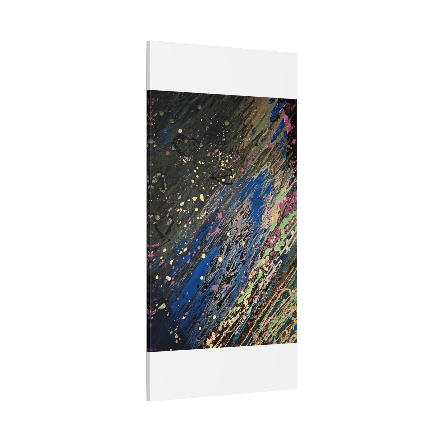 Abstract Splatter Matte Canvas Print — Colorful Fluid Art Wall Decor, Stretched 1.25"