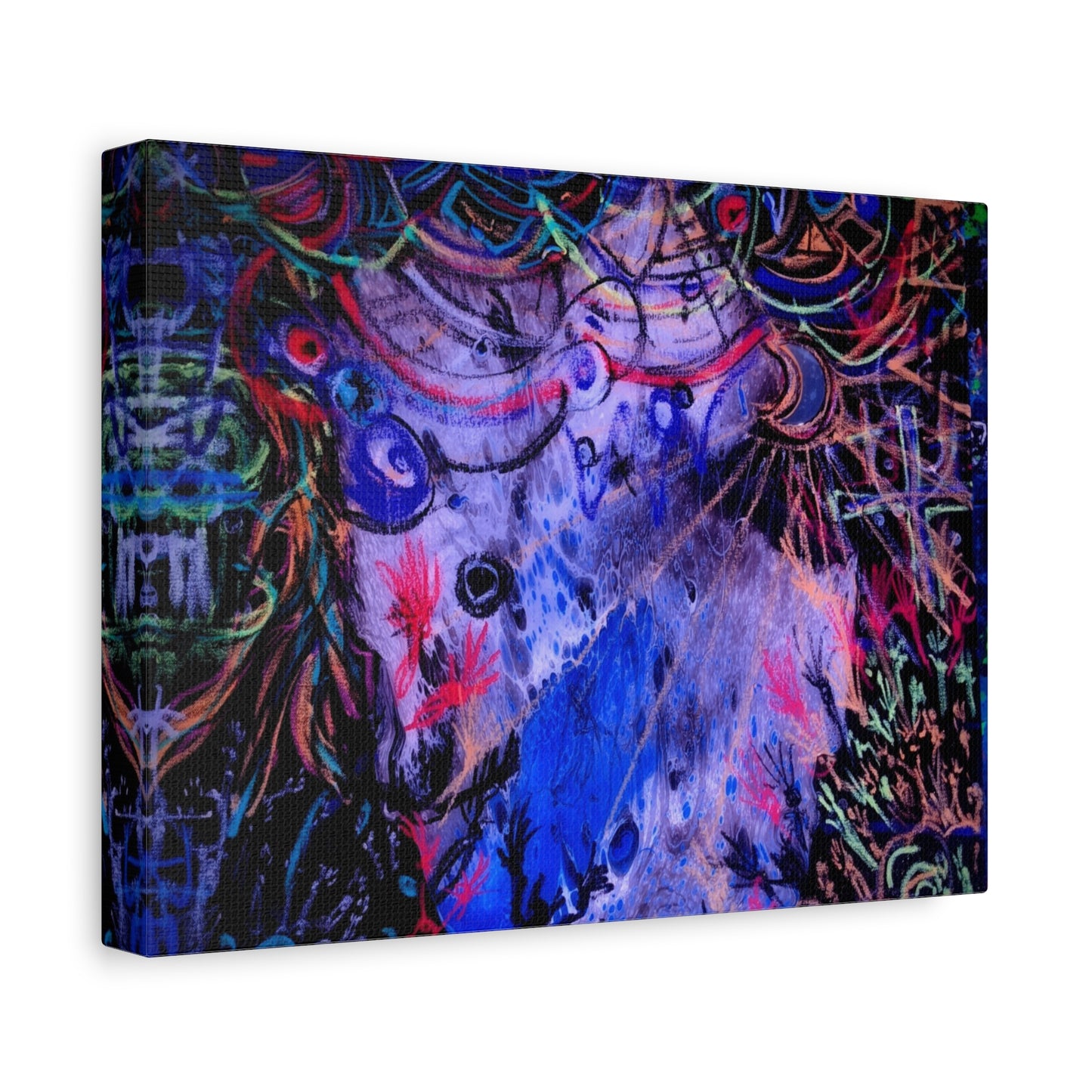 soul_extractions - Abstract Neon Canvas Art - Vibrant Psychedelic Wall Decor