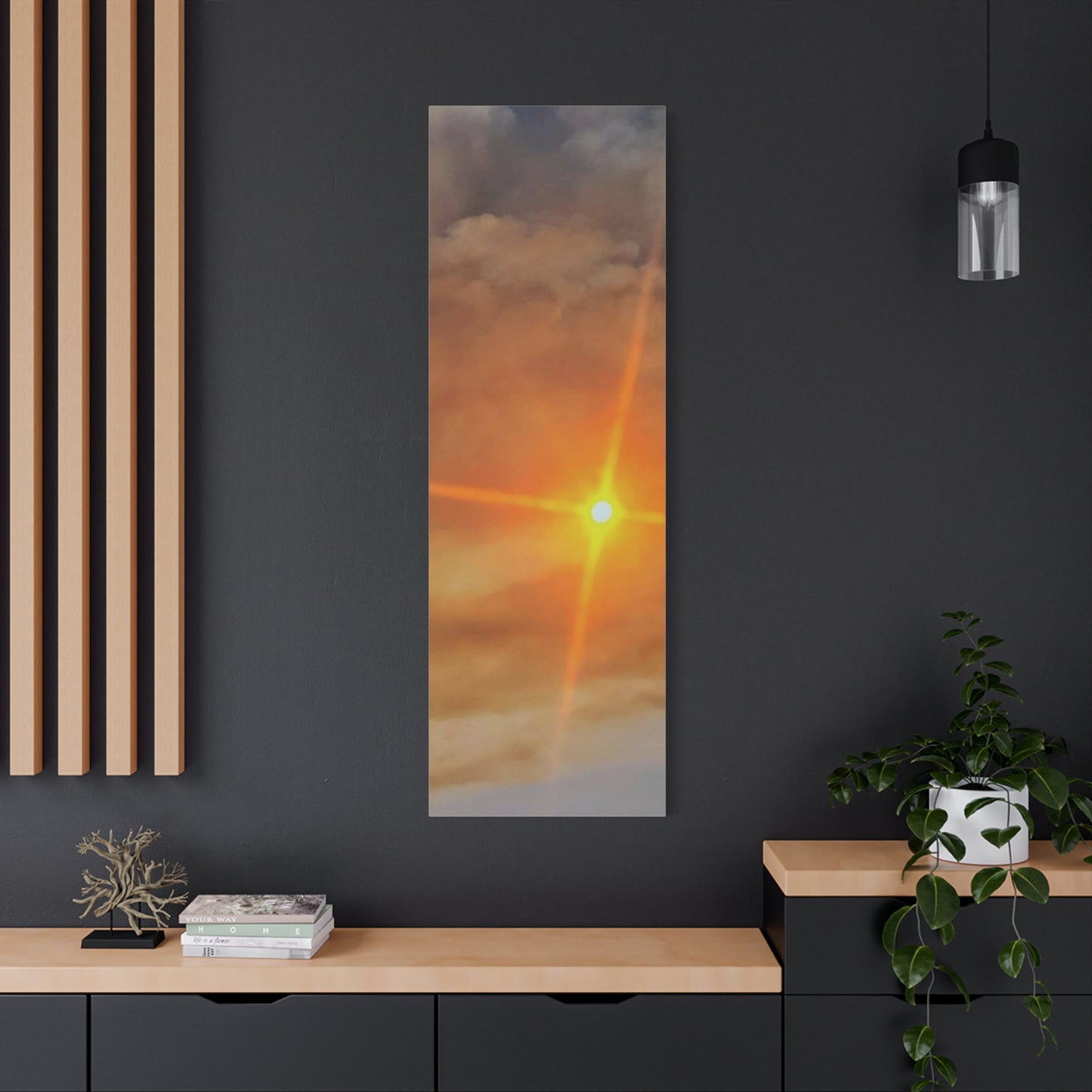 Sunburst Sunset Canvas Print — Warm Abstract Wall Art