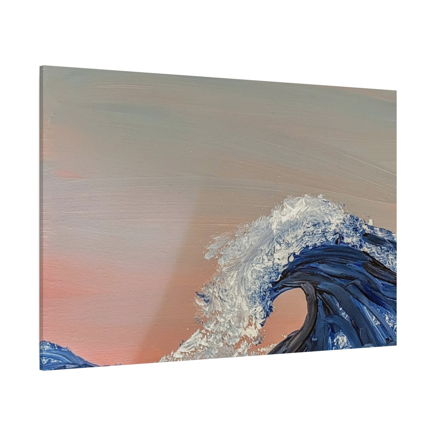 California_Coast - Ocean Wave Canvas Art — Blue Wave Seascape Matte Stretched Canvas
