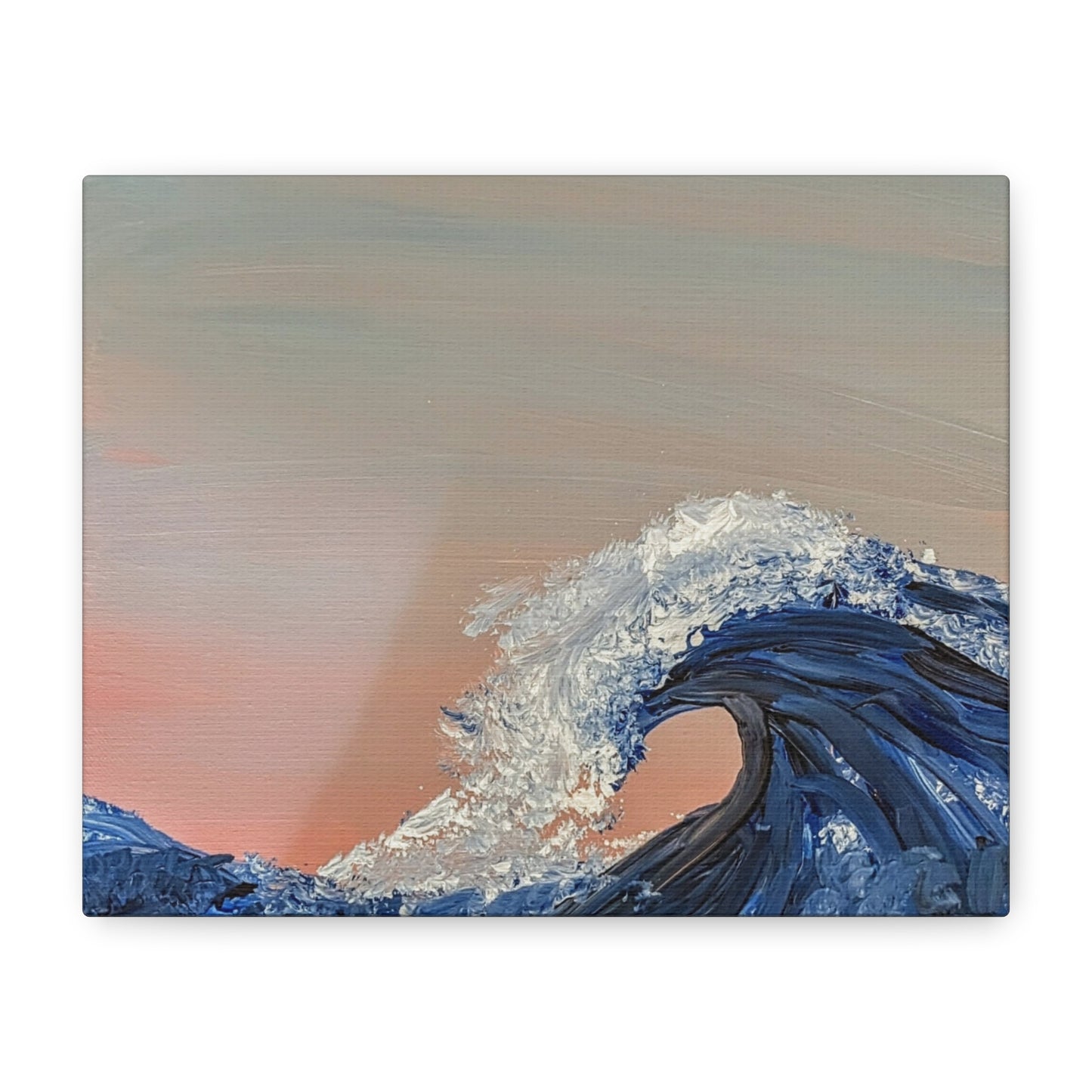 California_Coast - Ocean Wave Canvas Art — Blue Wave Seascape Matte Stretched Canvas