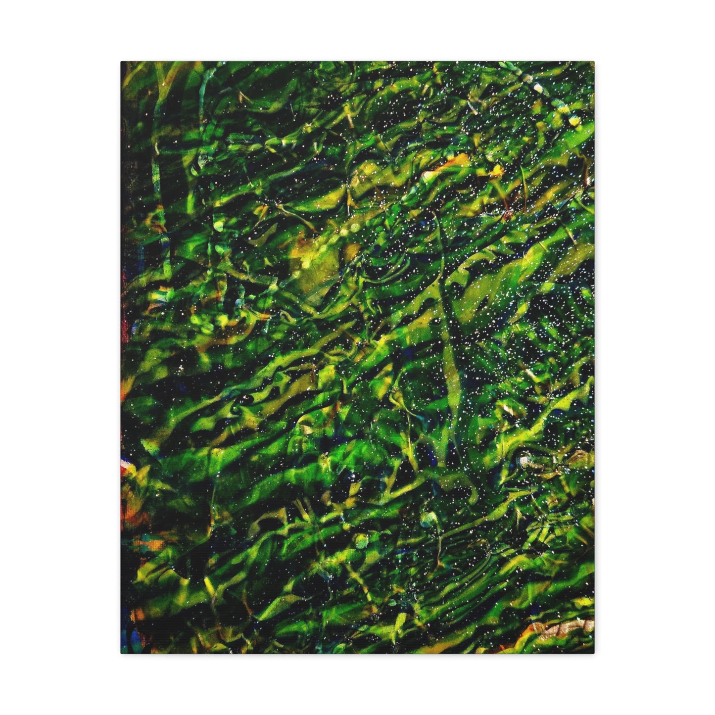 Confessions - Abstract Green Texture Canvas - Matte Stretched Wall Art