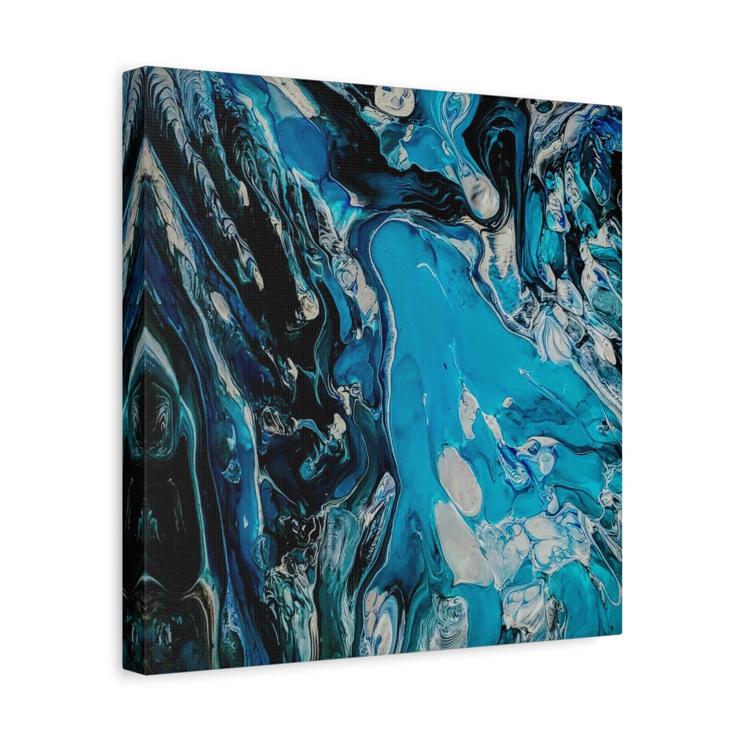 Blue Ocean Abstract Matte Canvas Print — Stretched Wall Art