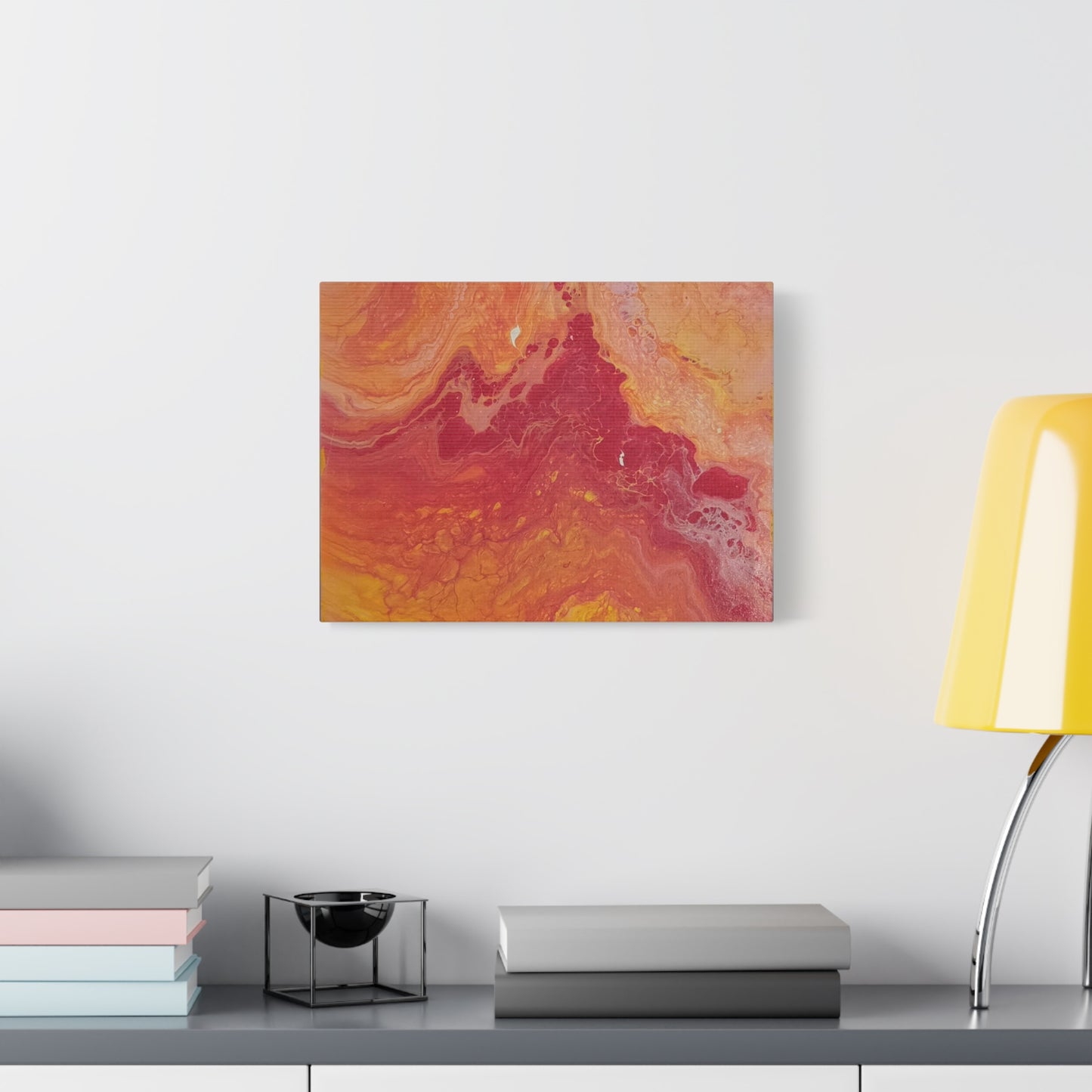 Abstract Pepto Popured - Sunset Swirl Matte Canvas Art - Stretched 1.25"