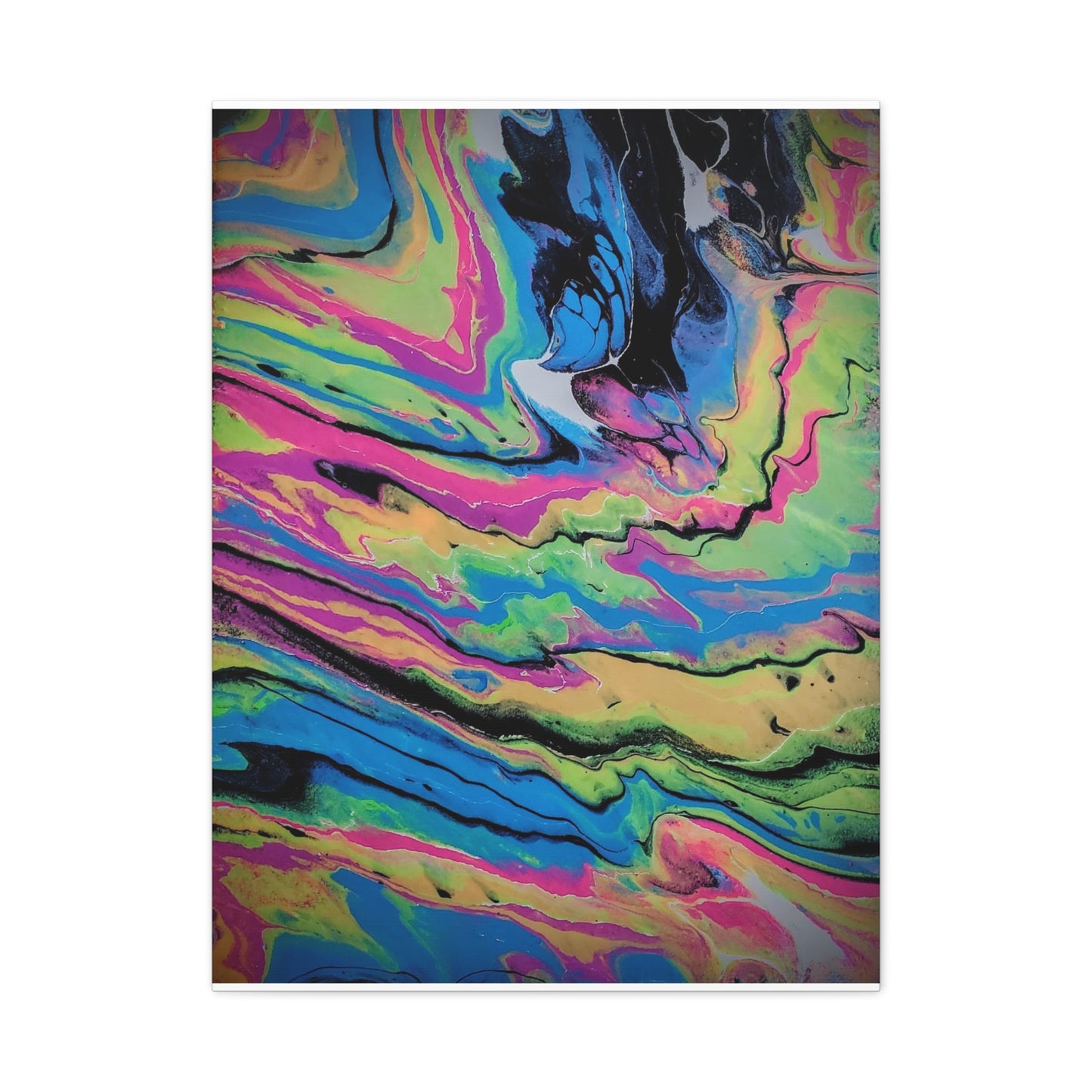Abstract Neon Fluid Art Canvas Print — Vibrant Psychedelic Wall Decor