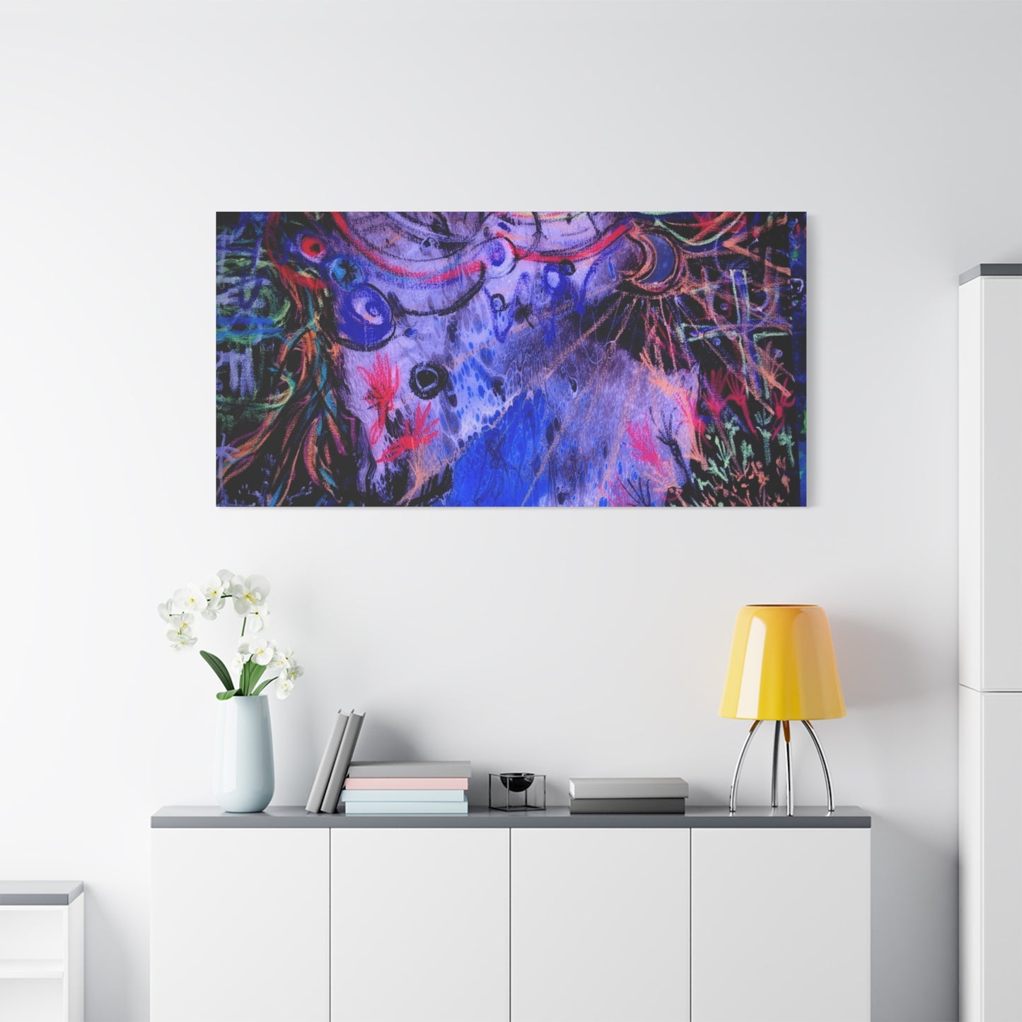 soul_extractions - Abstract Neon Canvas Art - Vibrant Psychedelic Wall Decor