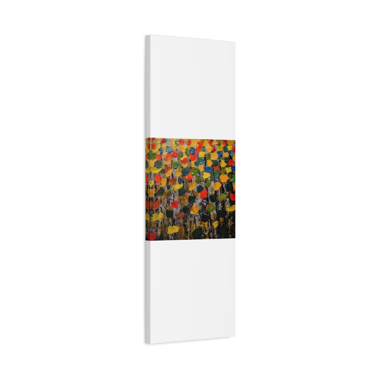 birch trees with color strokes - Abstract Color Bloom Matte Canvas Wall Art — Stretched 1.25"