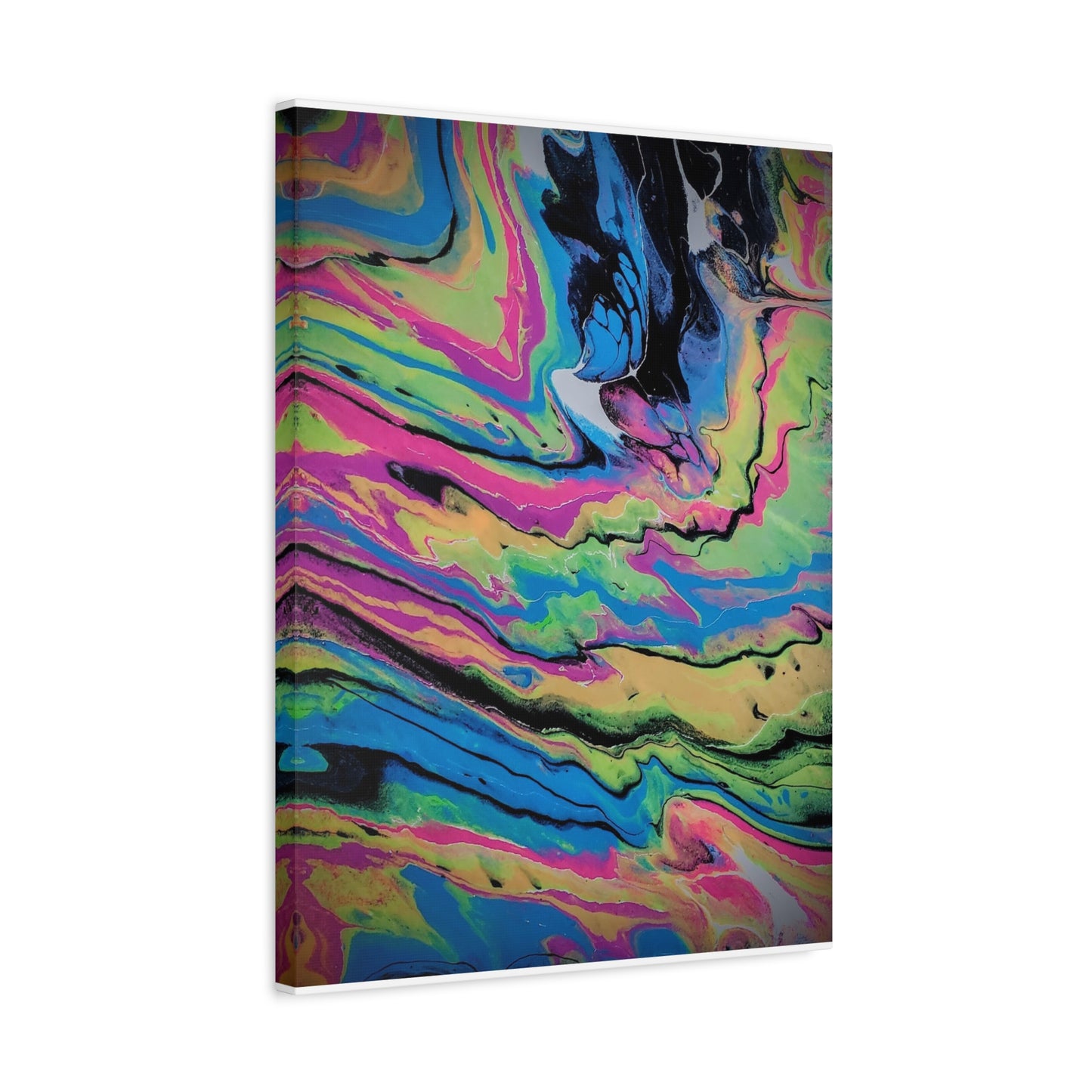 Abstract Neon Fluid Art Canvas Print — Vibrant Psychedelic Wall Decor