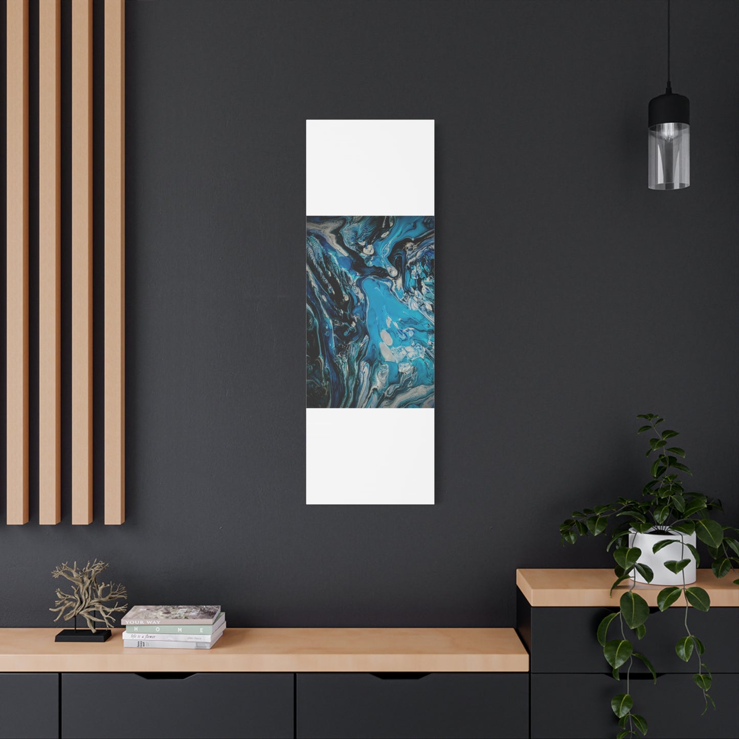 Blue Ocean Abstract Matte Canvas Print — Stretched Wall Art