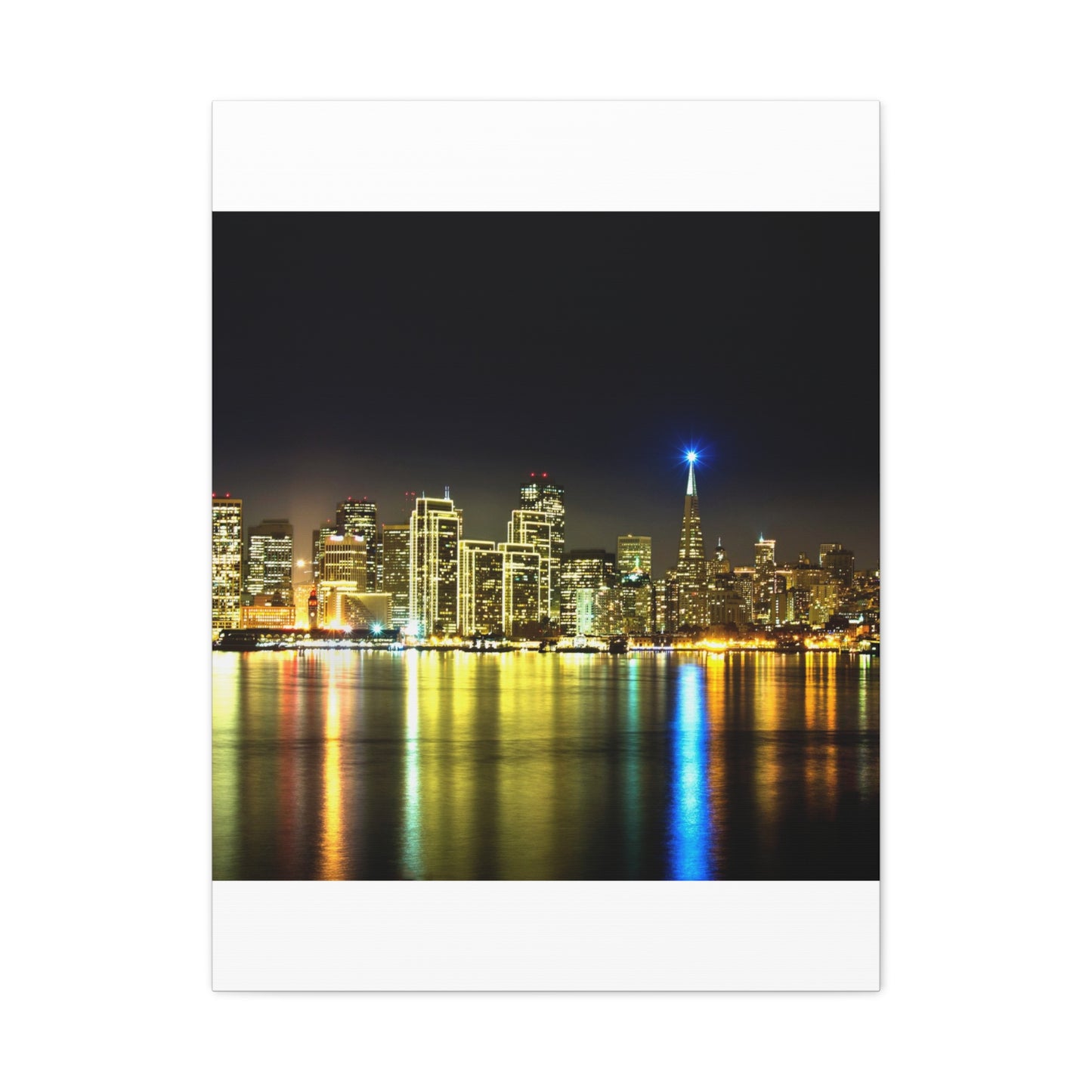 San Francisco Night Skyline Matte Canvas Print — Stretched 1.25"