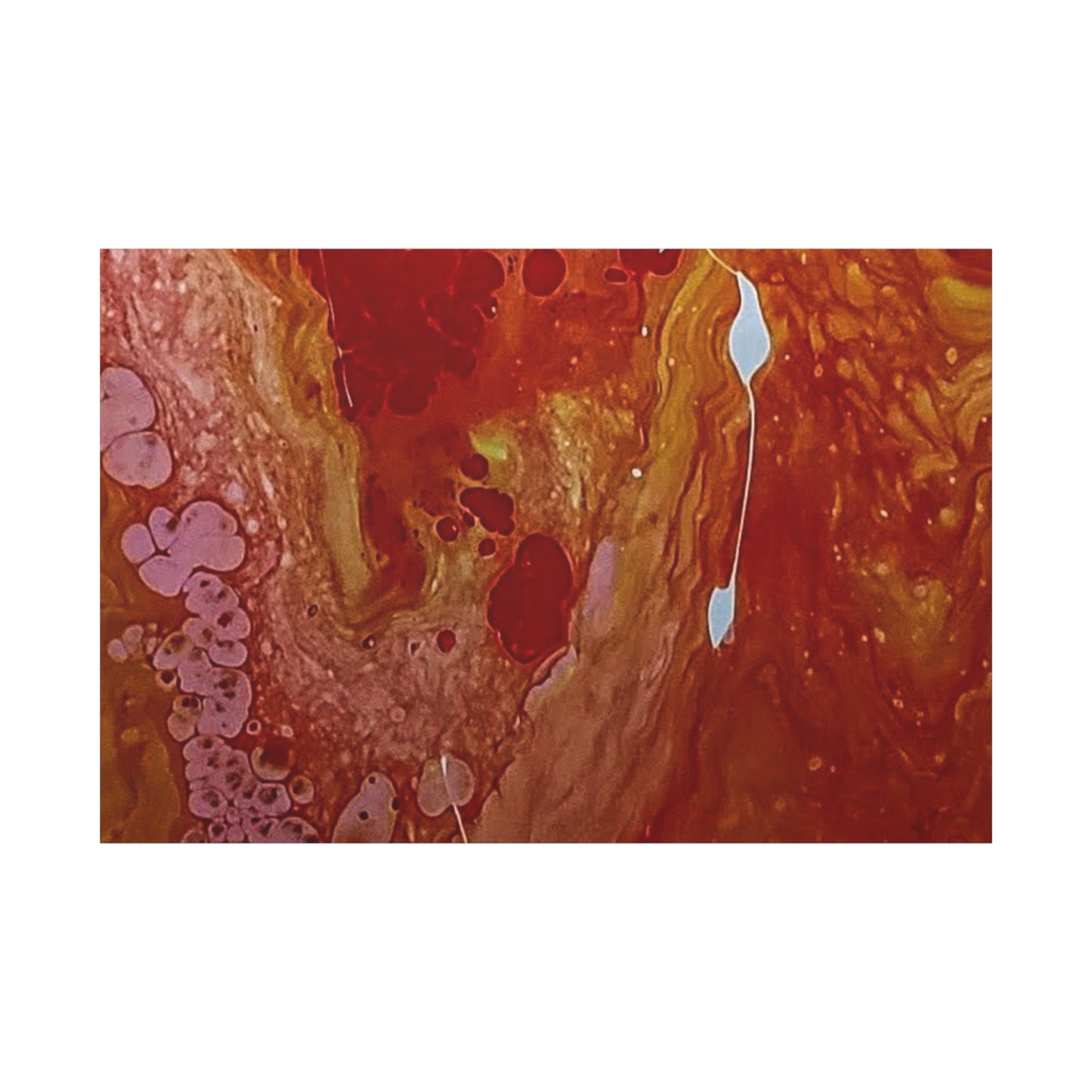 Abstract Red Fluid Art Canvas Print — Matte Stretched Wall Art