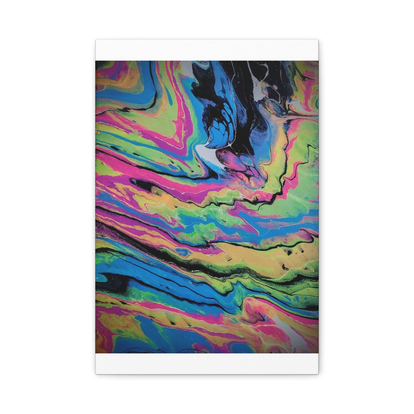 Abstract Neon Fluid Art Canvas Print — Vibrant Psychedelic Wall Decor