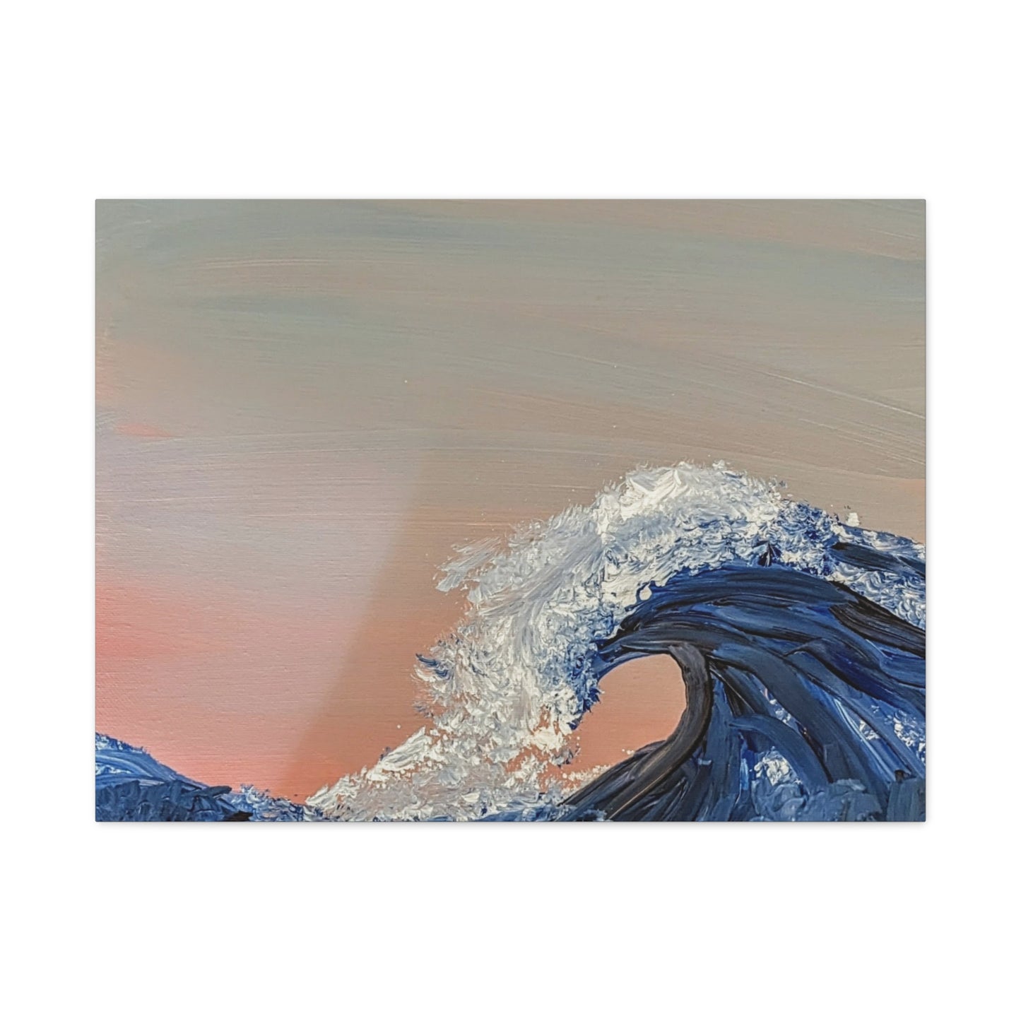 California_Coast - Ocean Wave Canvas Art — Blue Wave Seascape Matte Stretched Canvas