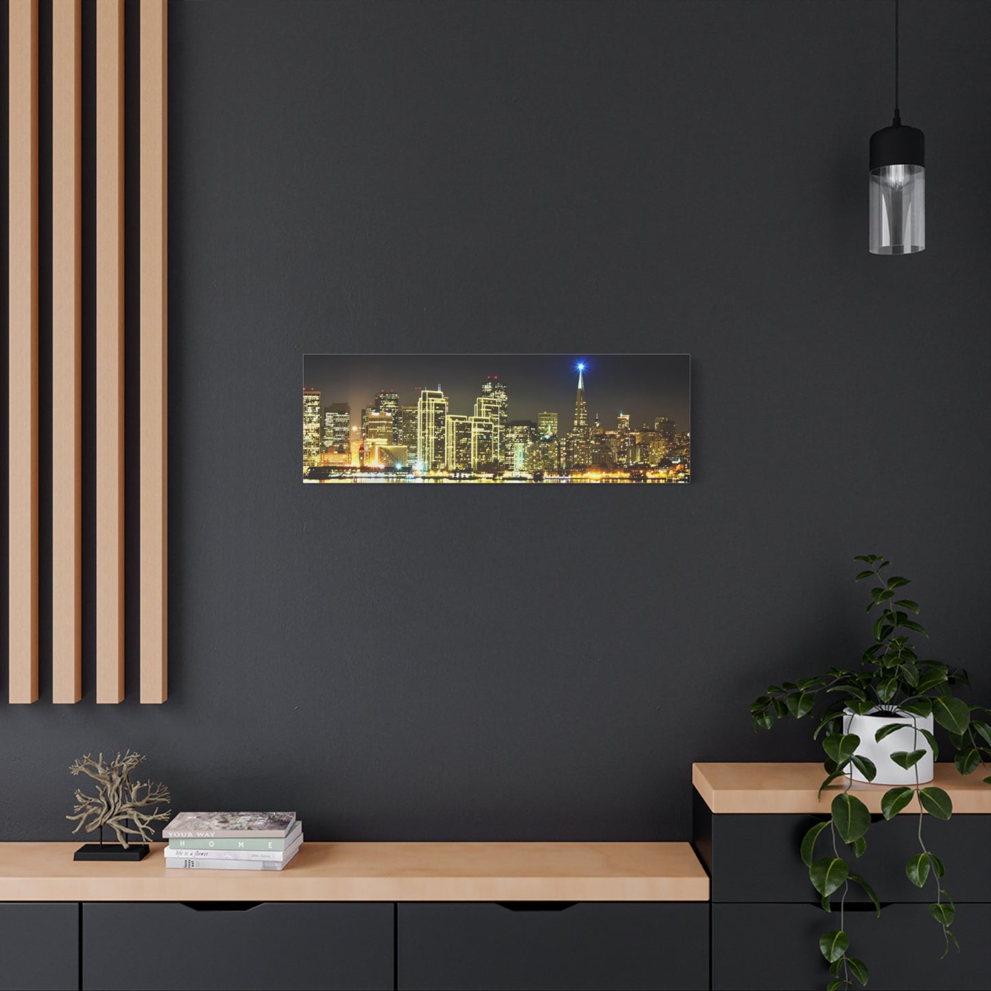 San Francisco Night Skyline Matte Canvas Print — Stretched 1.25"