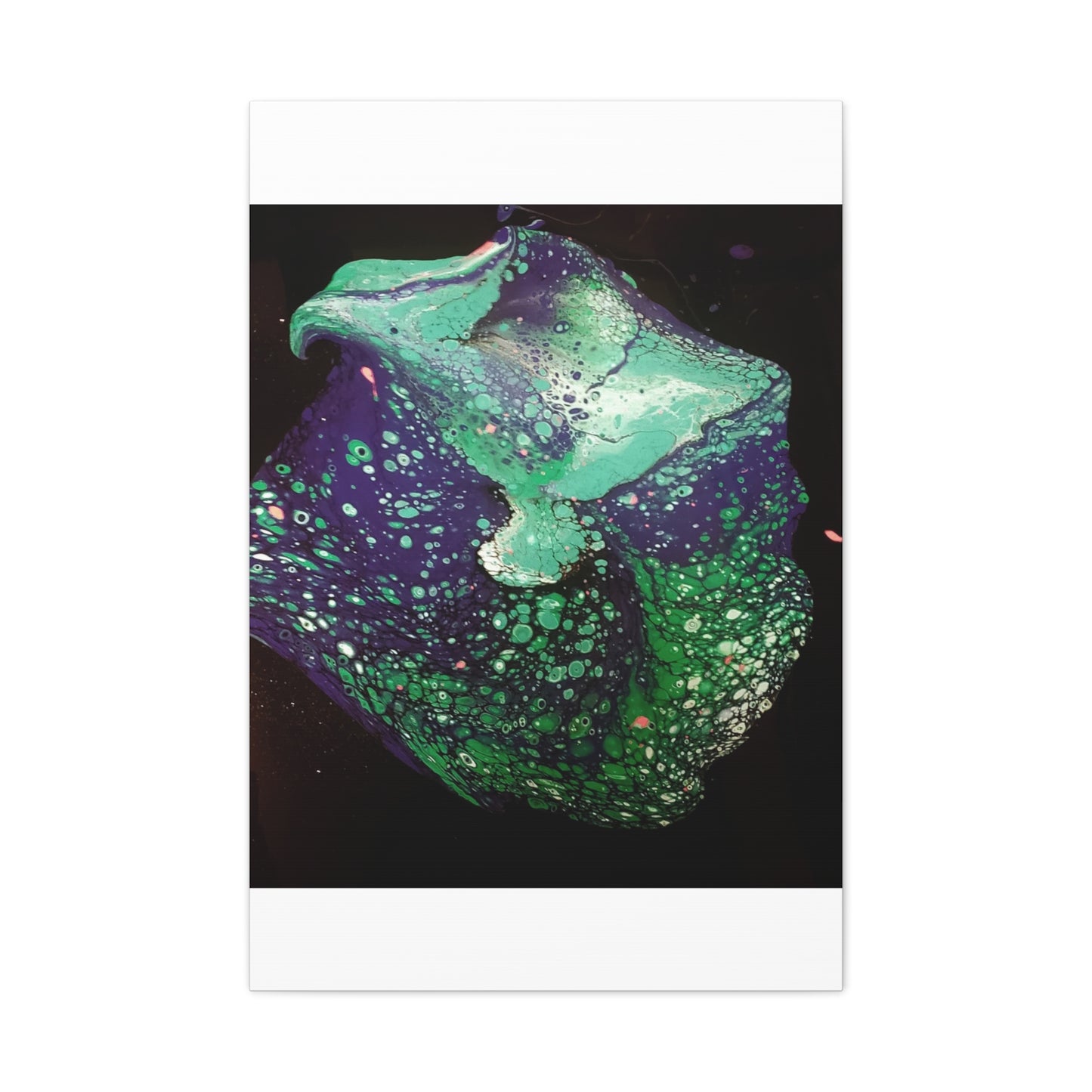 Abstract Green & Teal Fluid Art Canvas Print - Matte Stretched Wall Art
