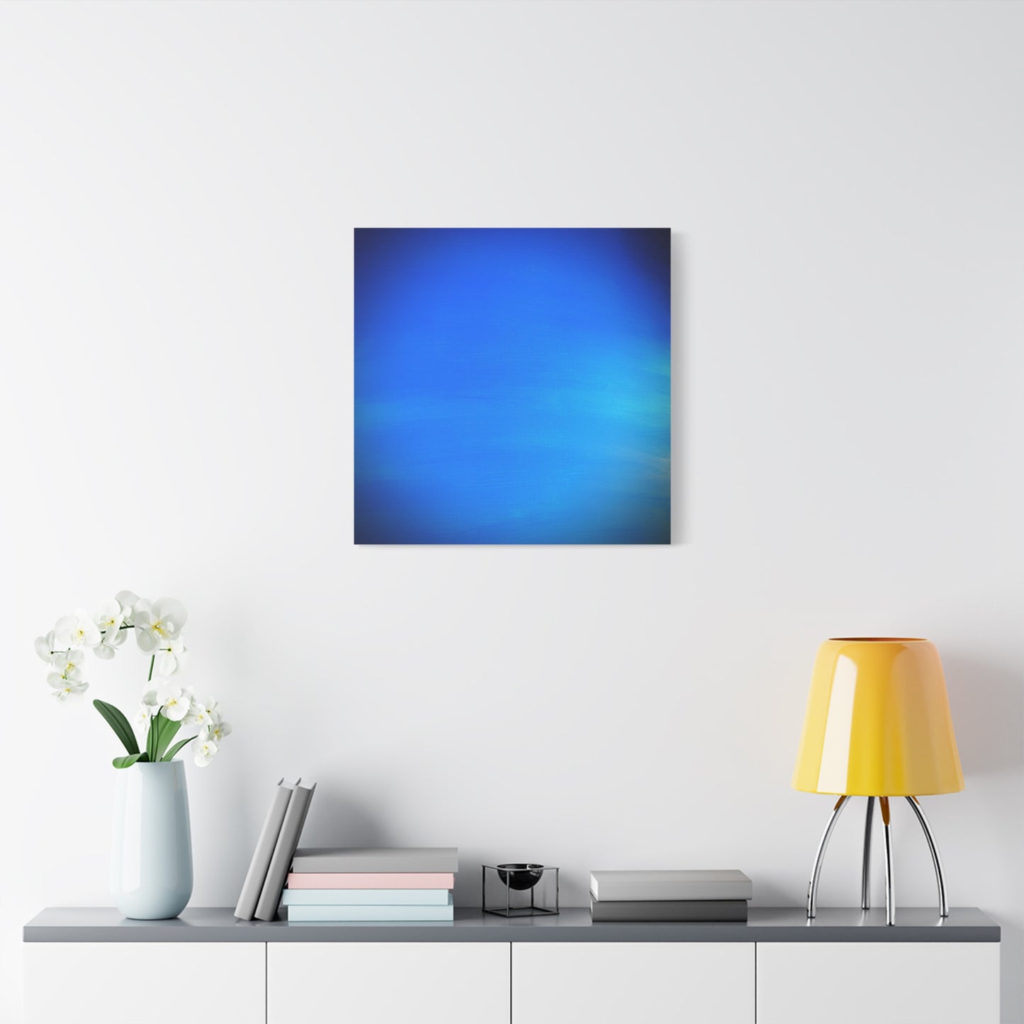 Blue Burst - Gradient Matte Canvas Print — Abstract Ocean Wall Art, Stretched 1.25"